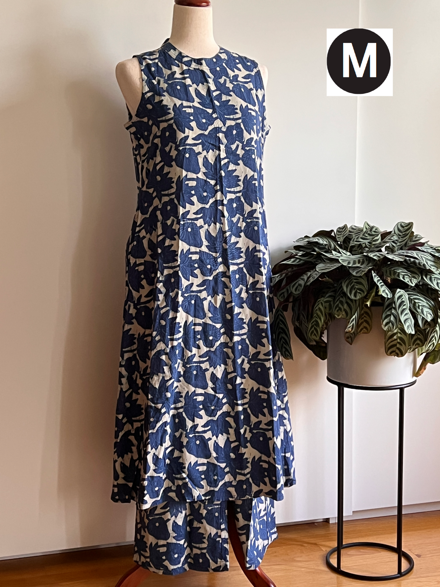Blue Printed Two-piece Co-ord Kurta set | Size M