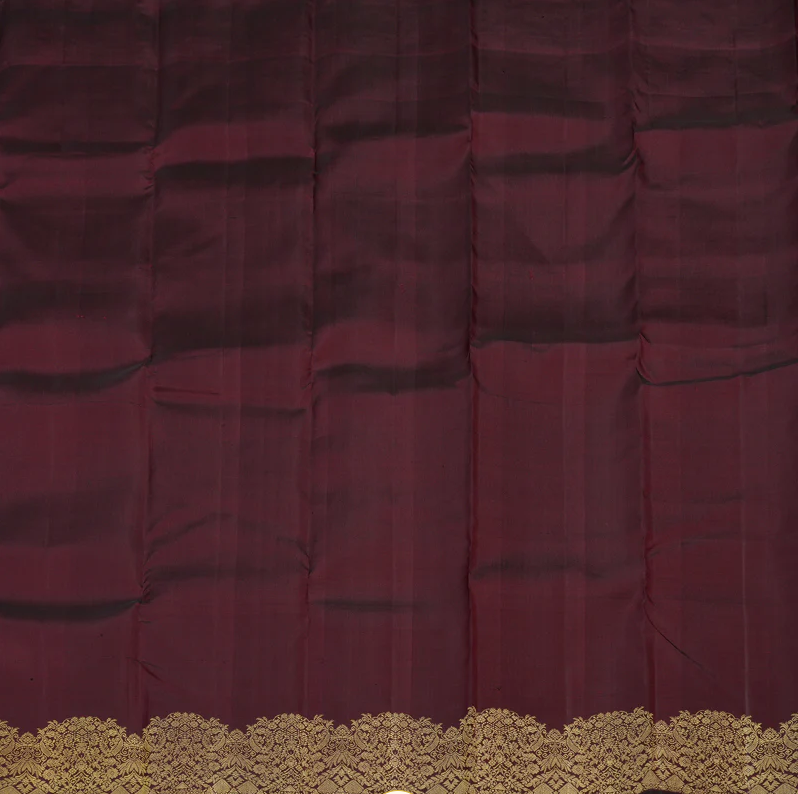 Maroon Burgundy Color Kanchipuram Pure Silk Saree