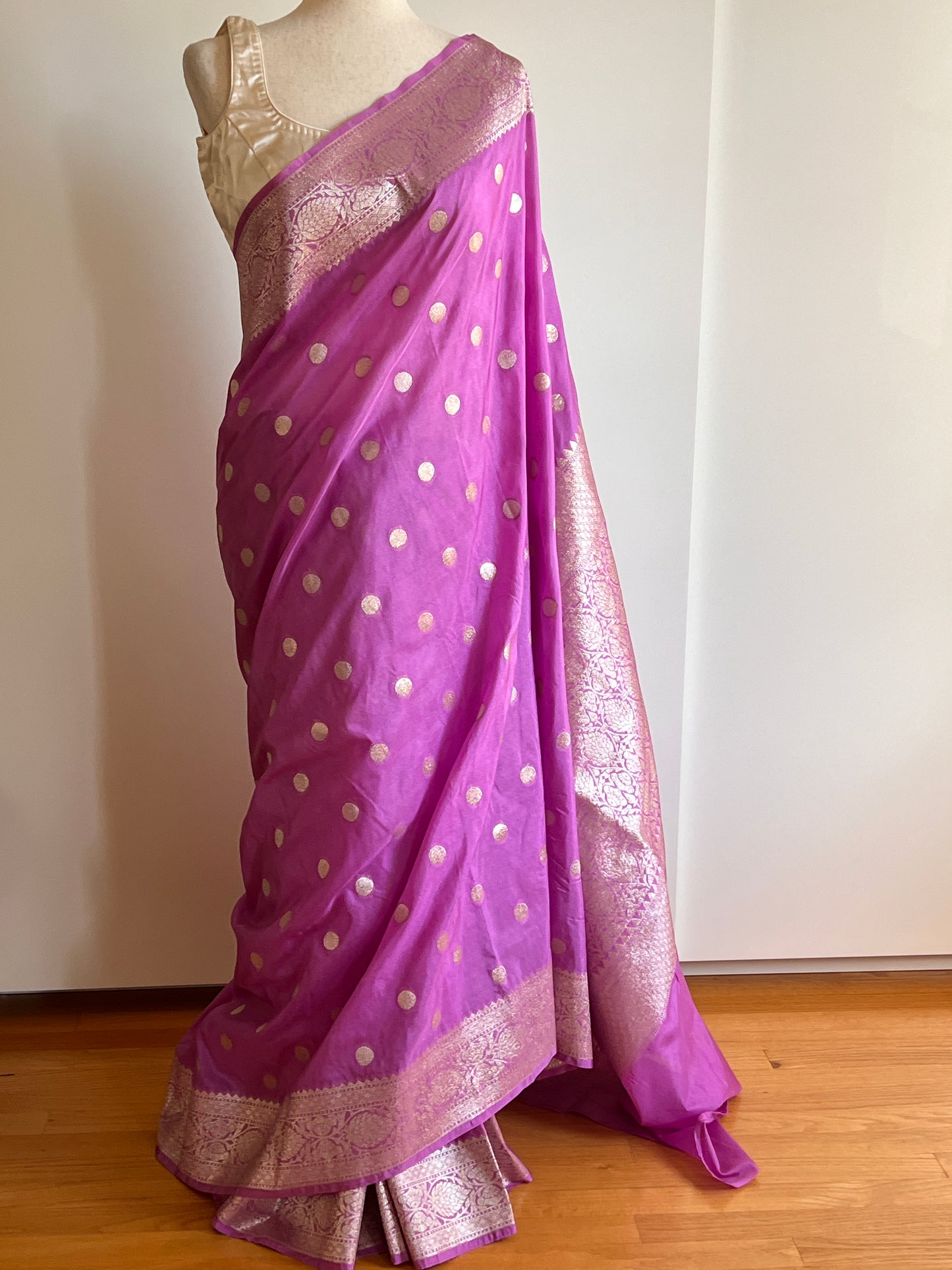 Lavender Raw Silk Banarasi Saree
