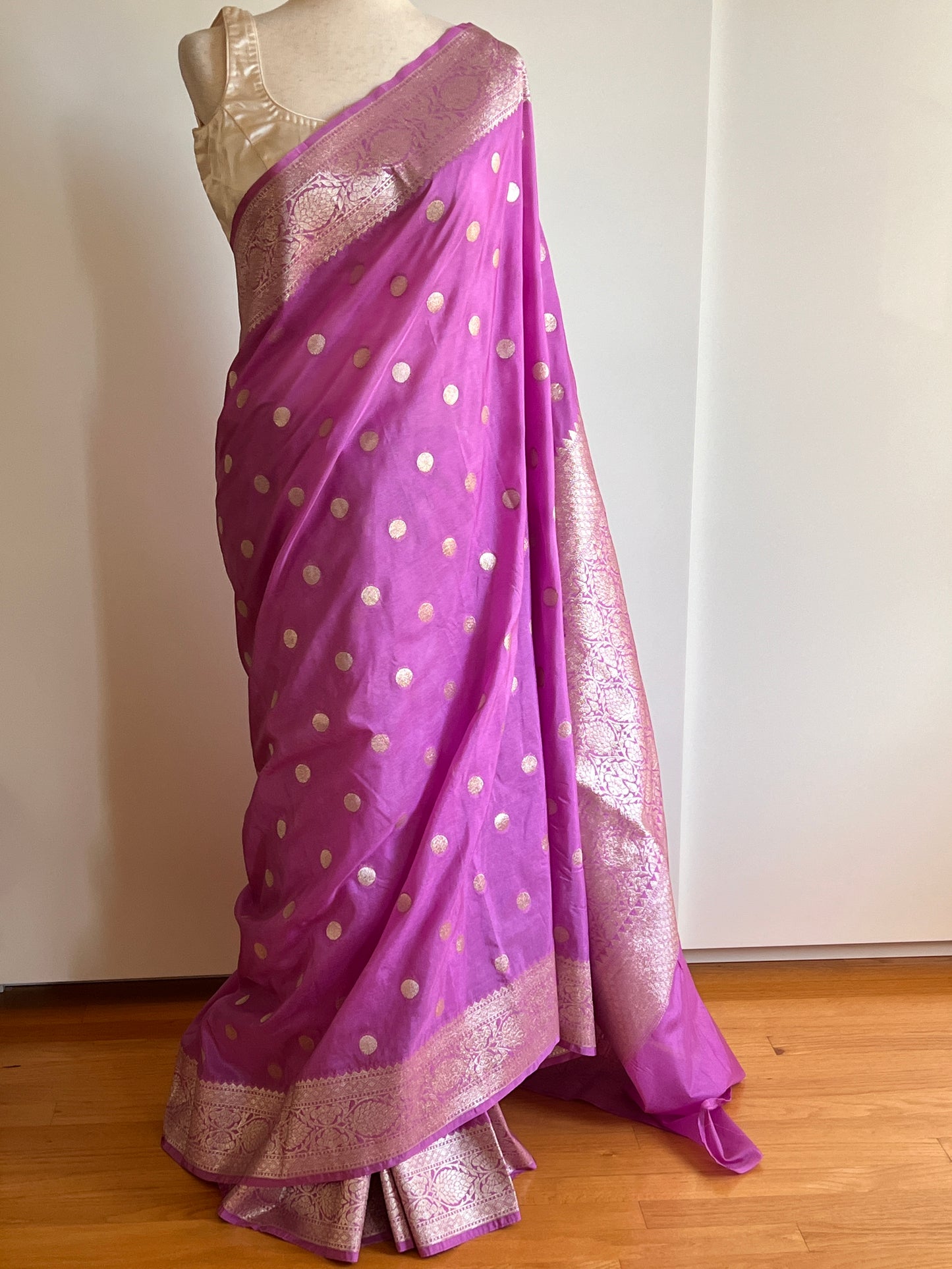 Lavender Raw Silk Banarasi Saree