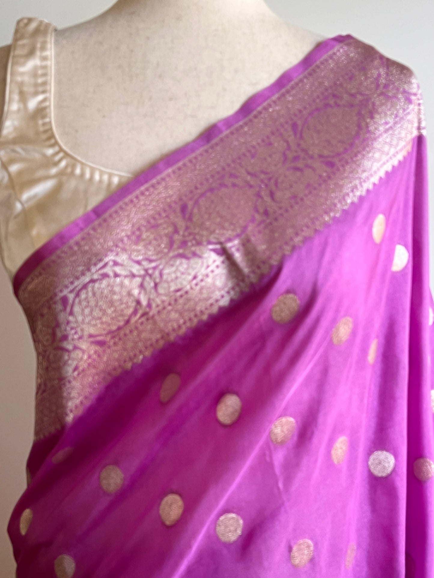 Lavender Raw Silk Banarasi Saree