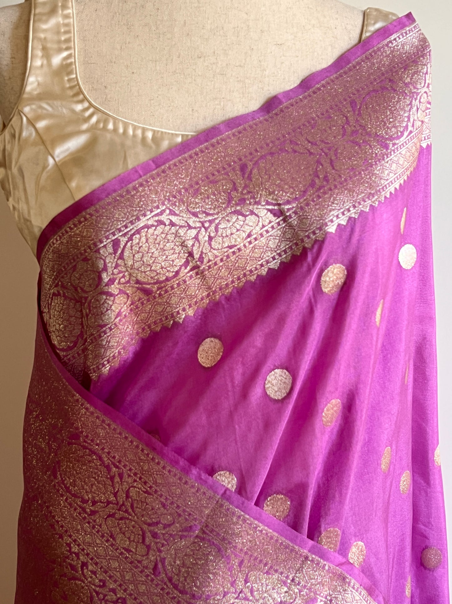 Lavender Raw Silk Banarasi Saree