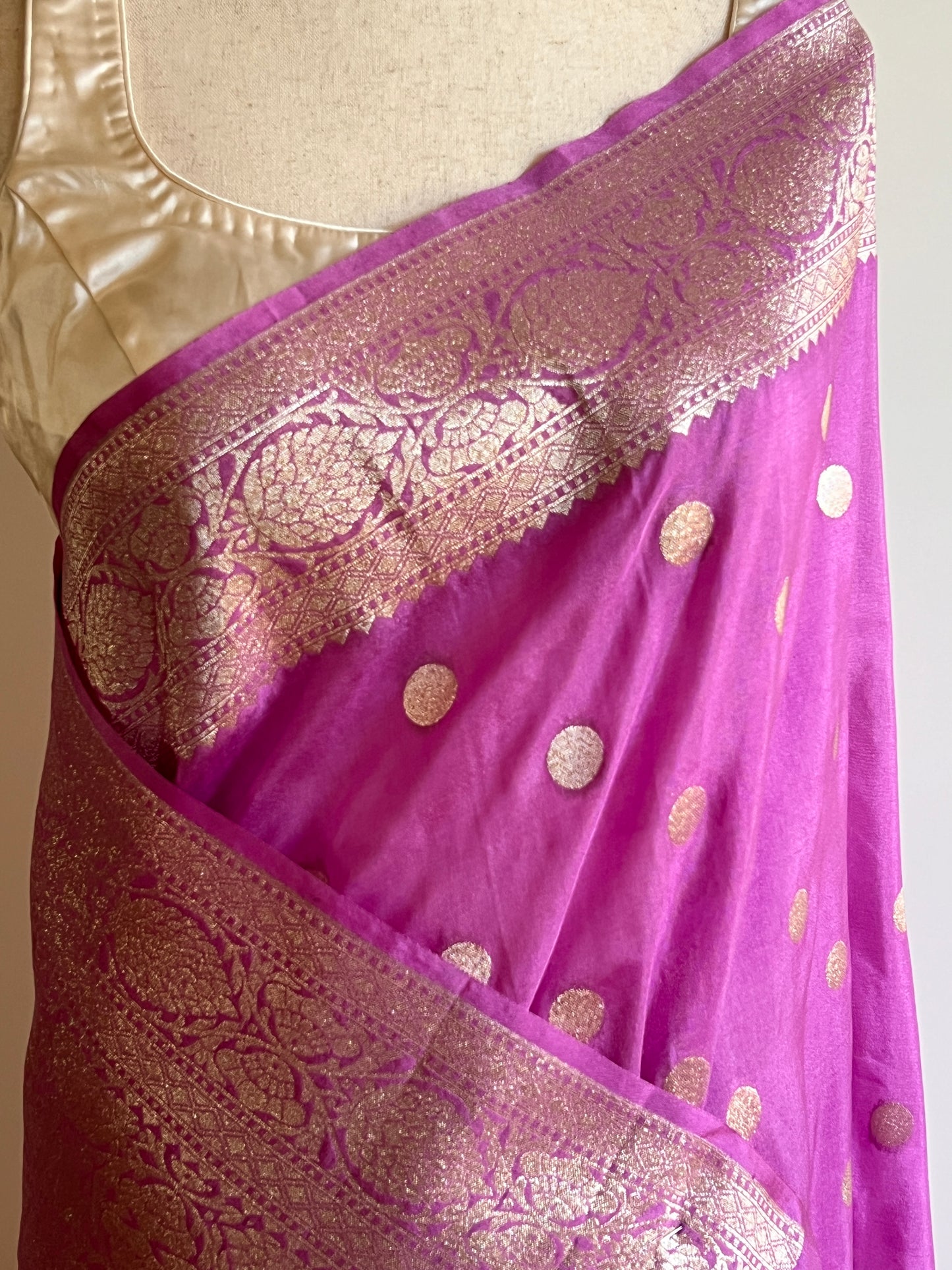 Lavender Raw Silk Banarasi Saree