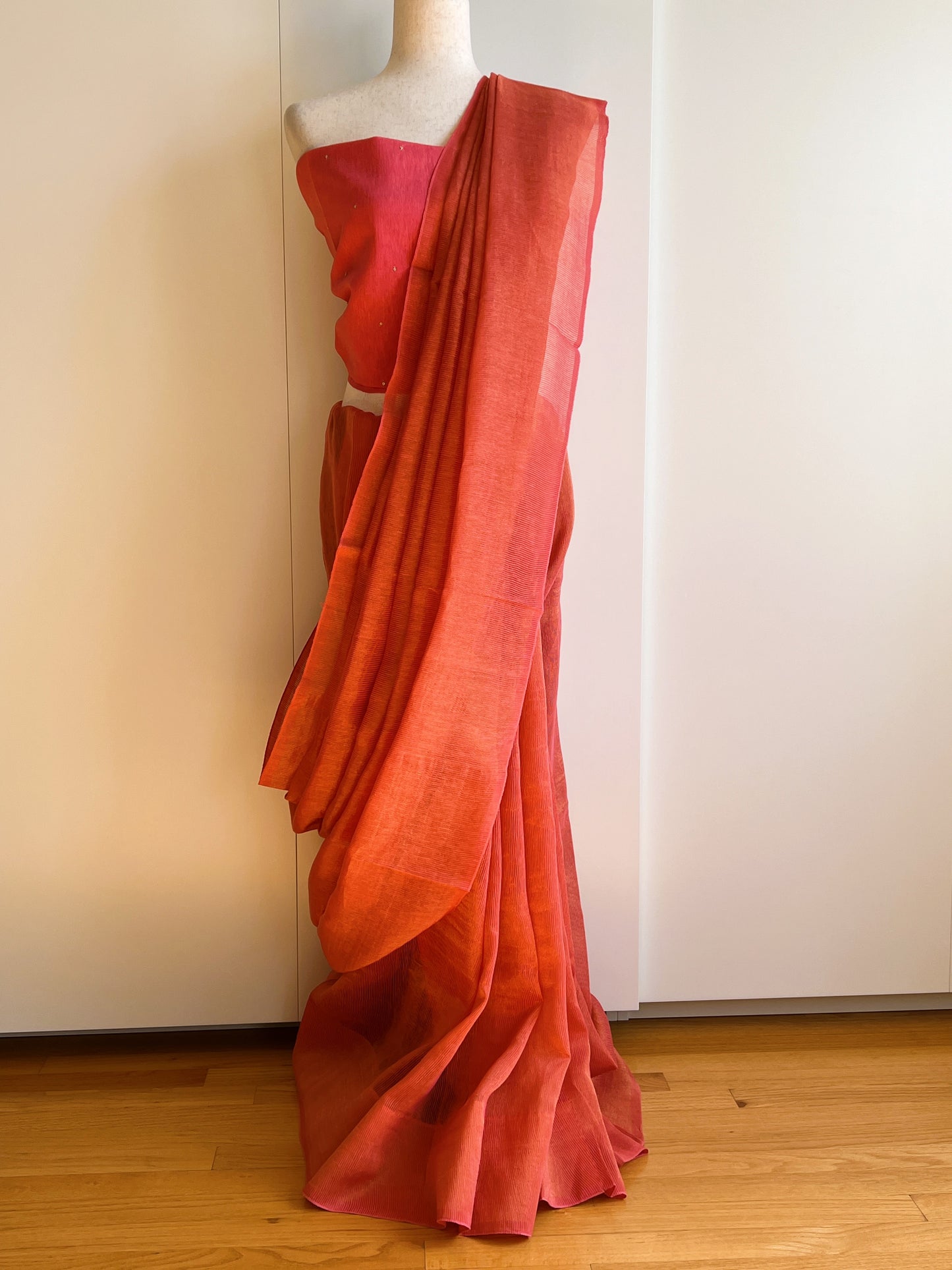 Pink Woven Pure Silk Cotton Saree