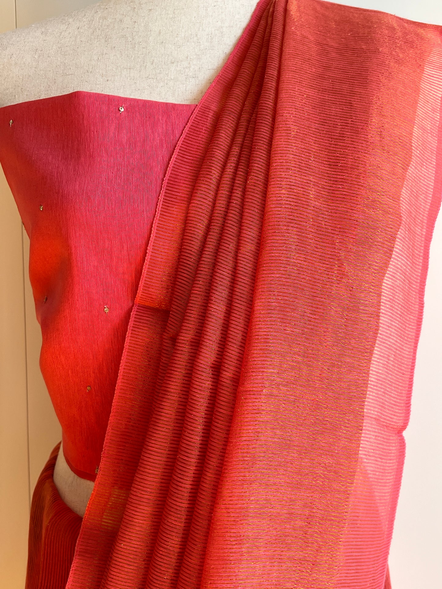 Pink Woven Pure Silk Cotton Saree