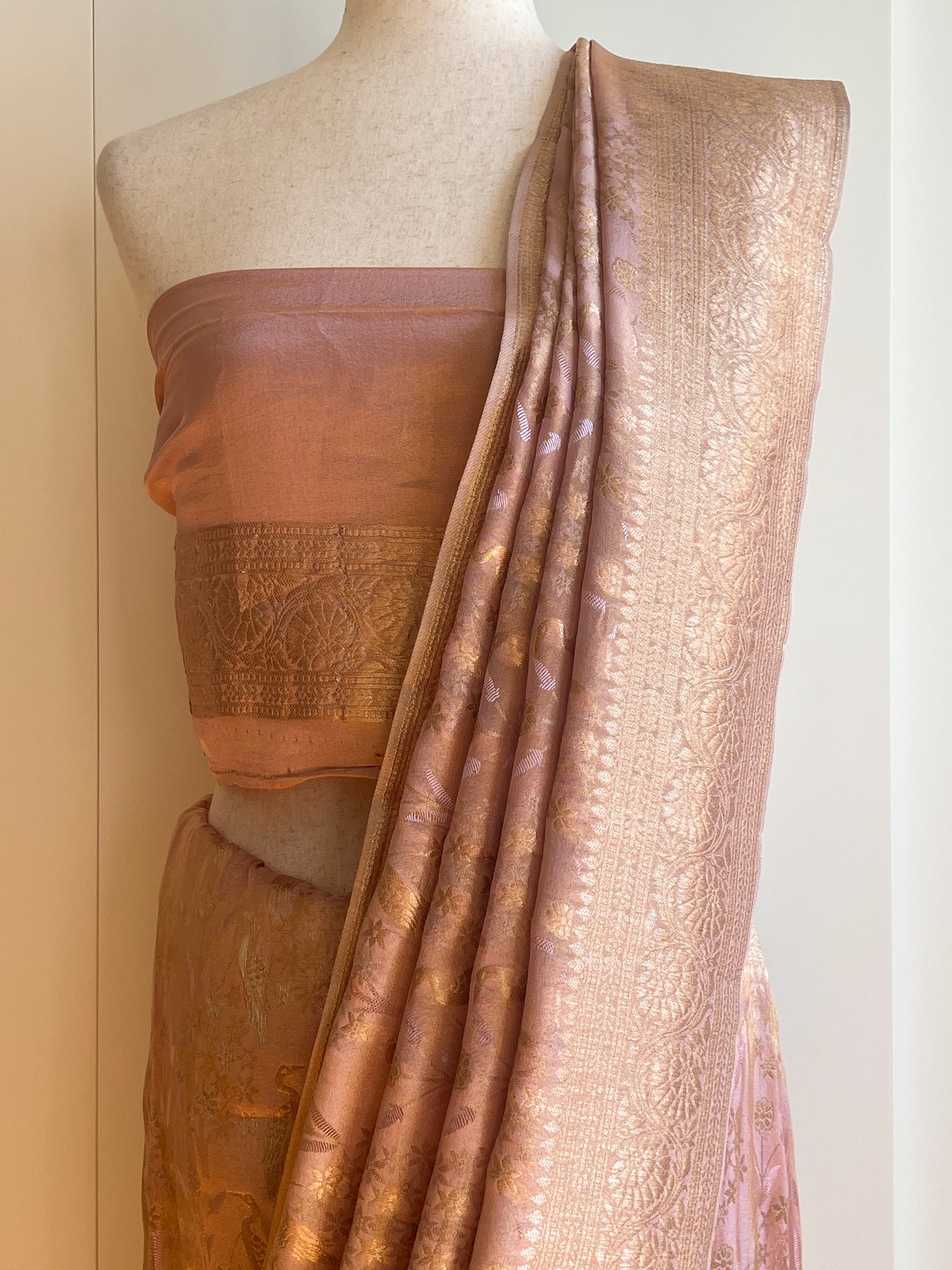 Peach Tissue Saree