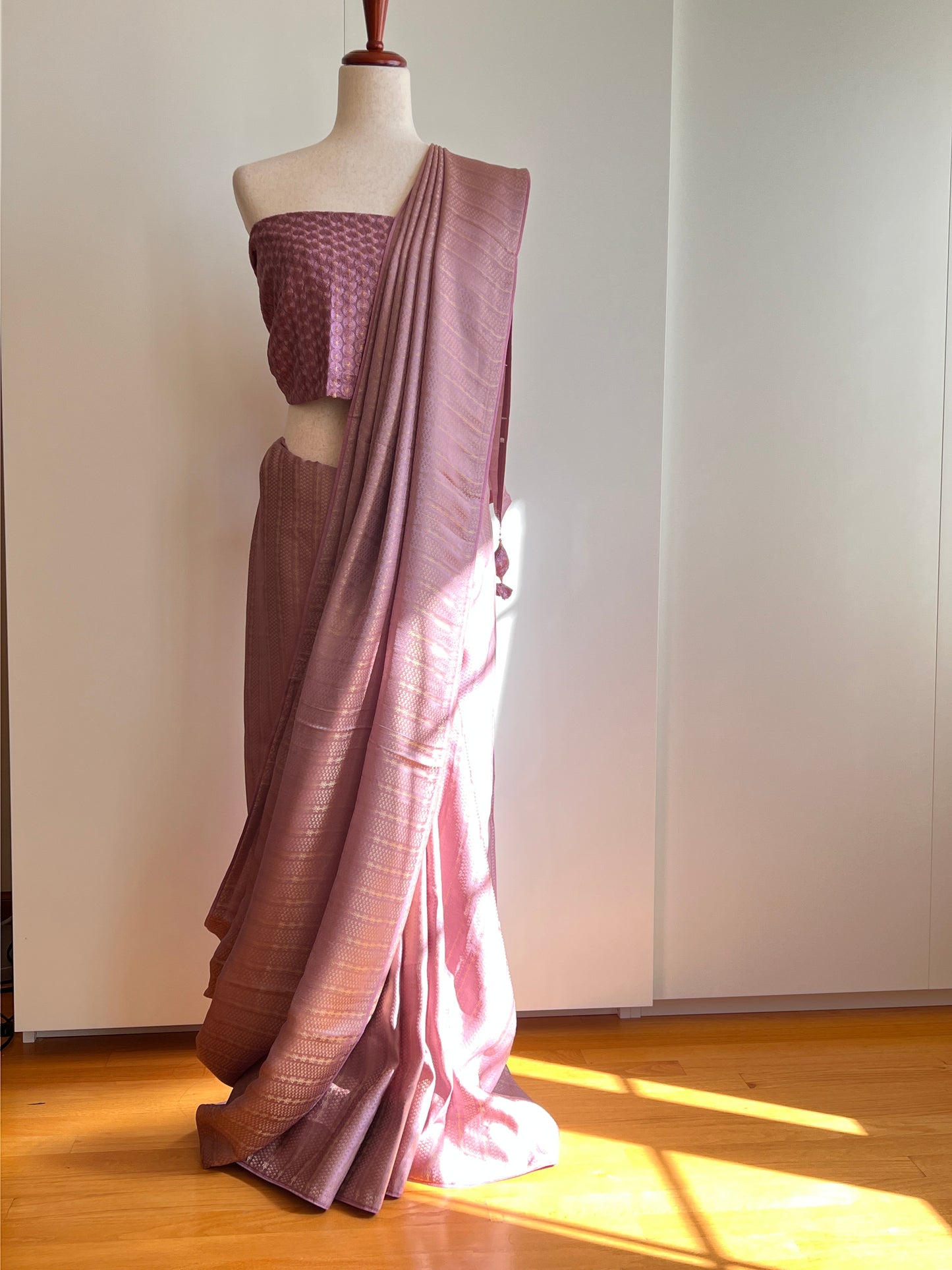 Purple Viscose Tissue Saree