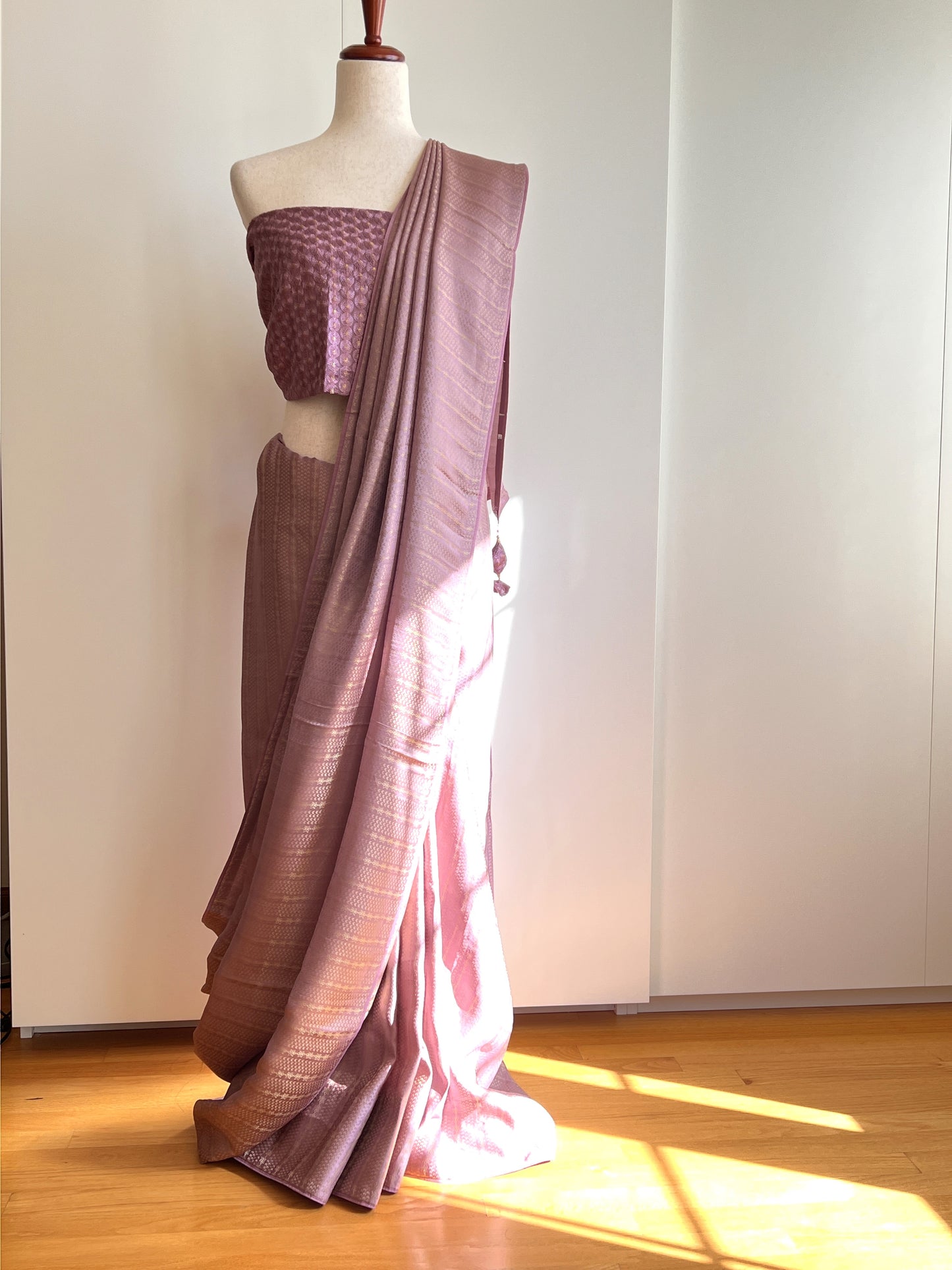 Purple Viscose Tissue Saree