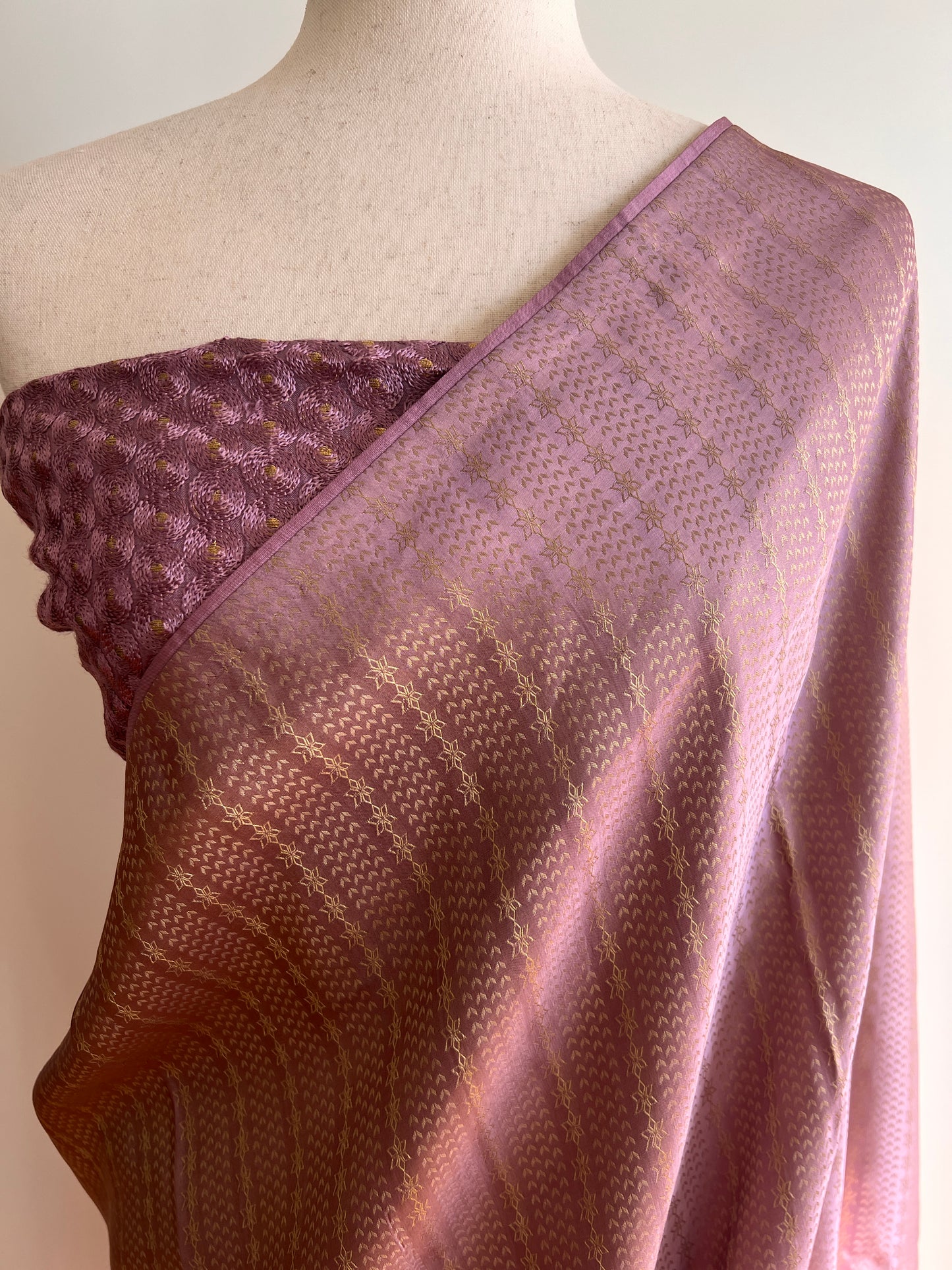 Purple Viscose Tissue Saree