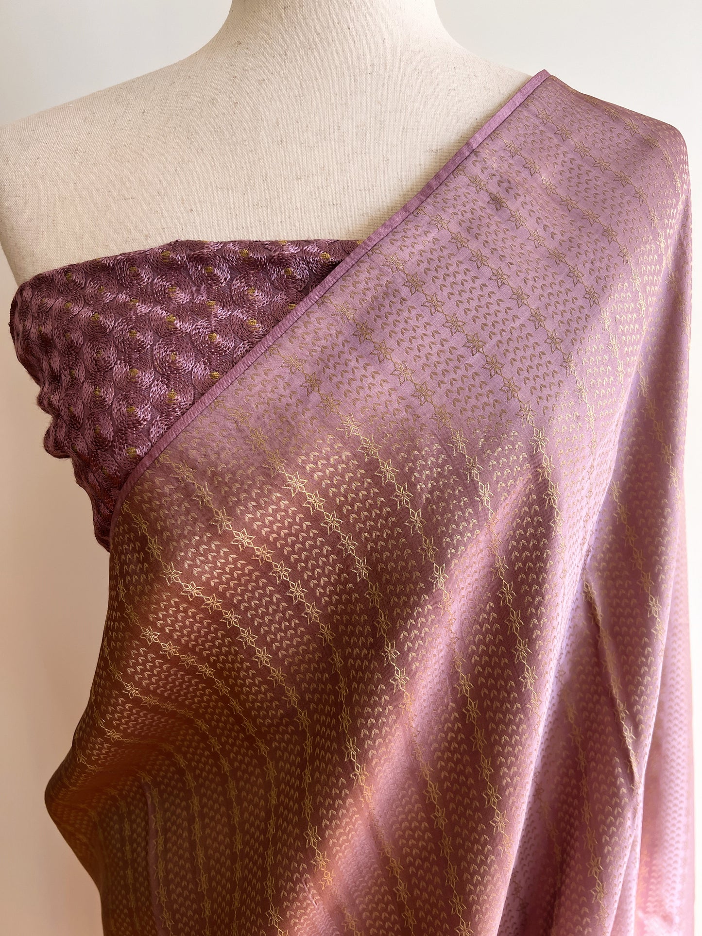 Purple Viscose Tissue Saree