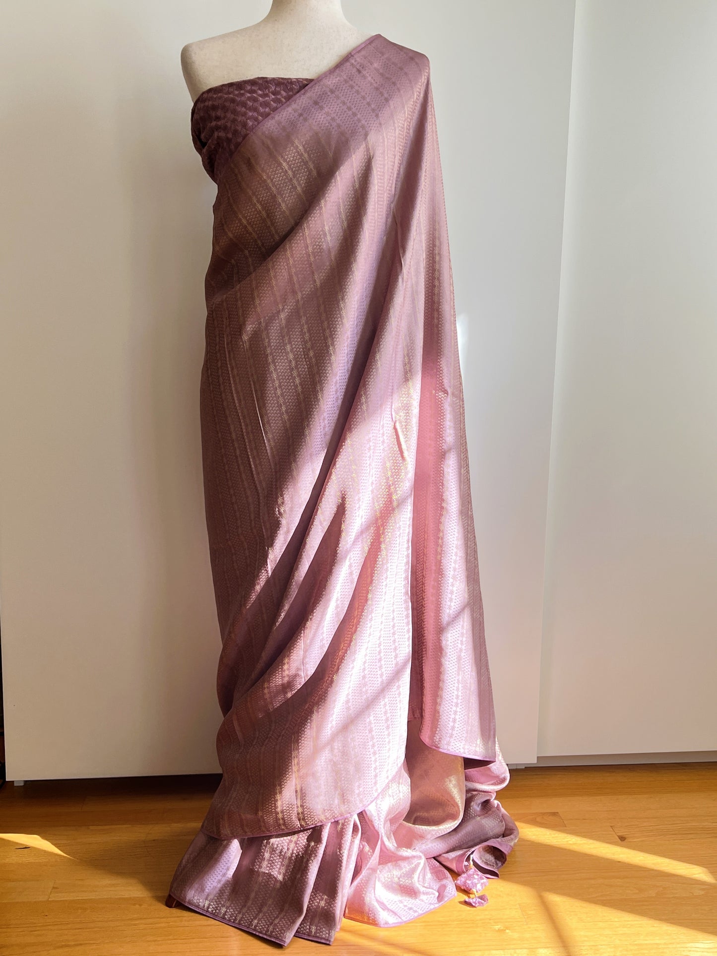 Purple Viscose Tissue Saree