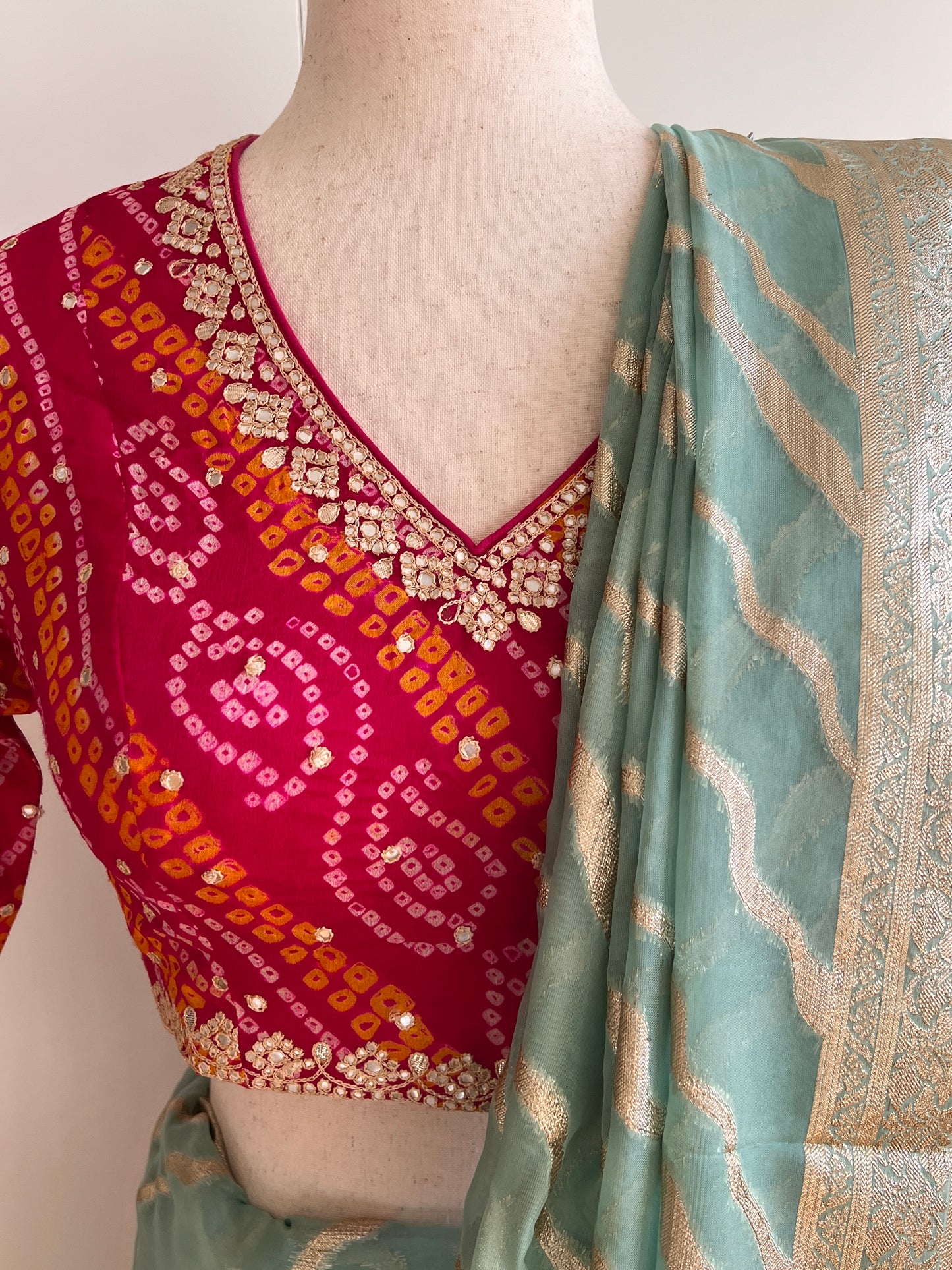 Pastel Green Organza Silk Saree