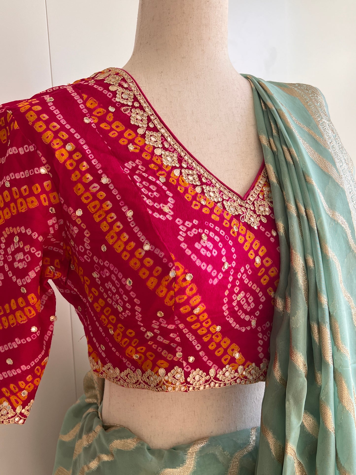 Pastel Green Organza Silk Saree