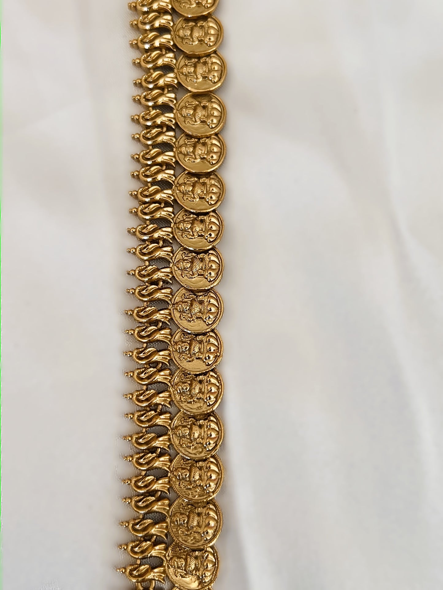 Antique Finish Goddess Coin Long Necklace/Haram Set