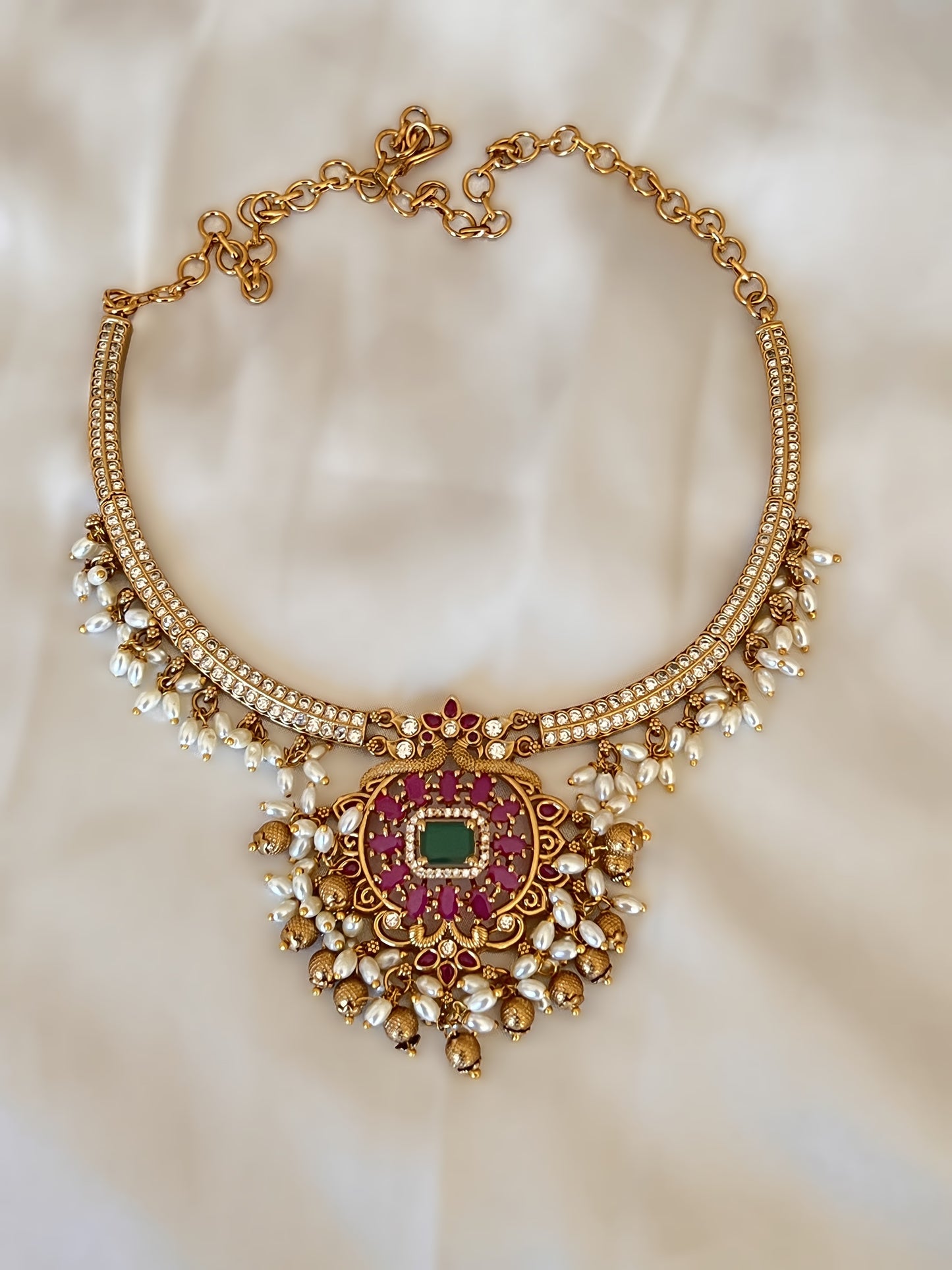Multistone Peacock Choker/Necklace