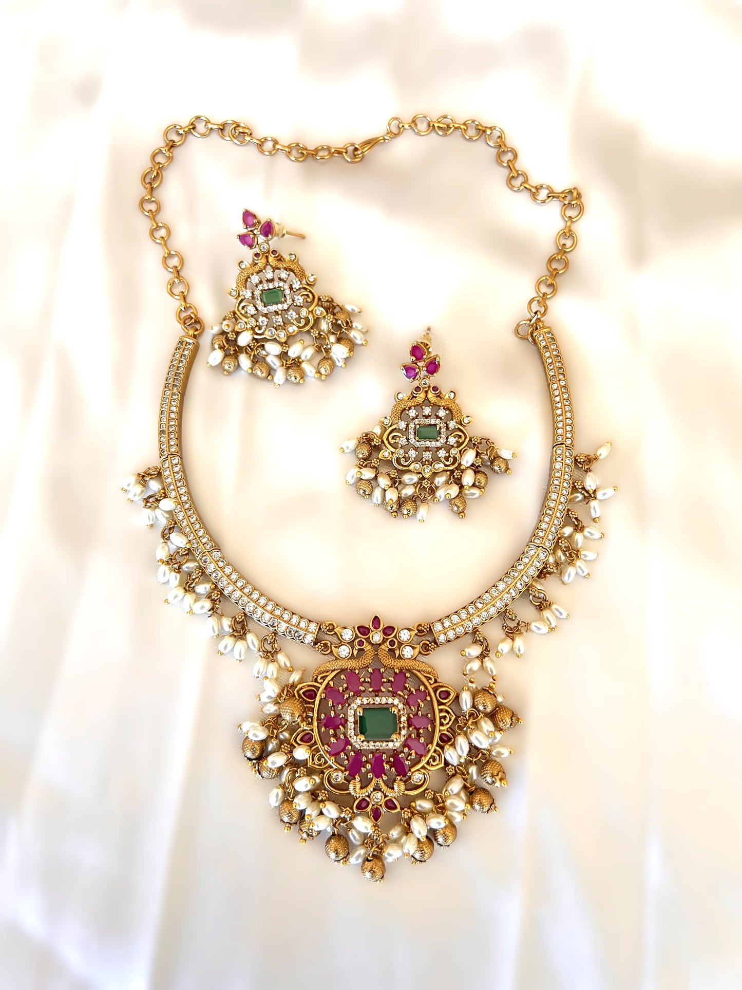 Multistone Peacock Choker/Necklace