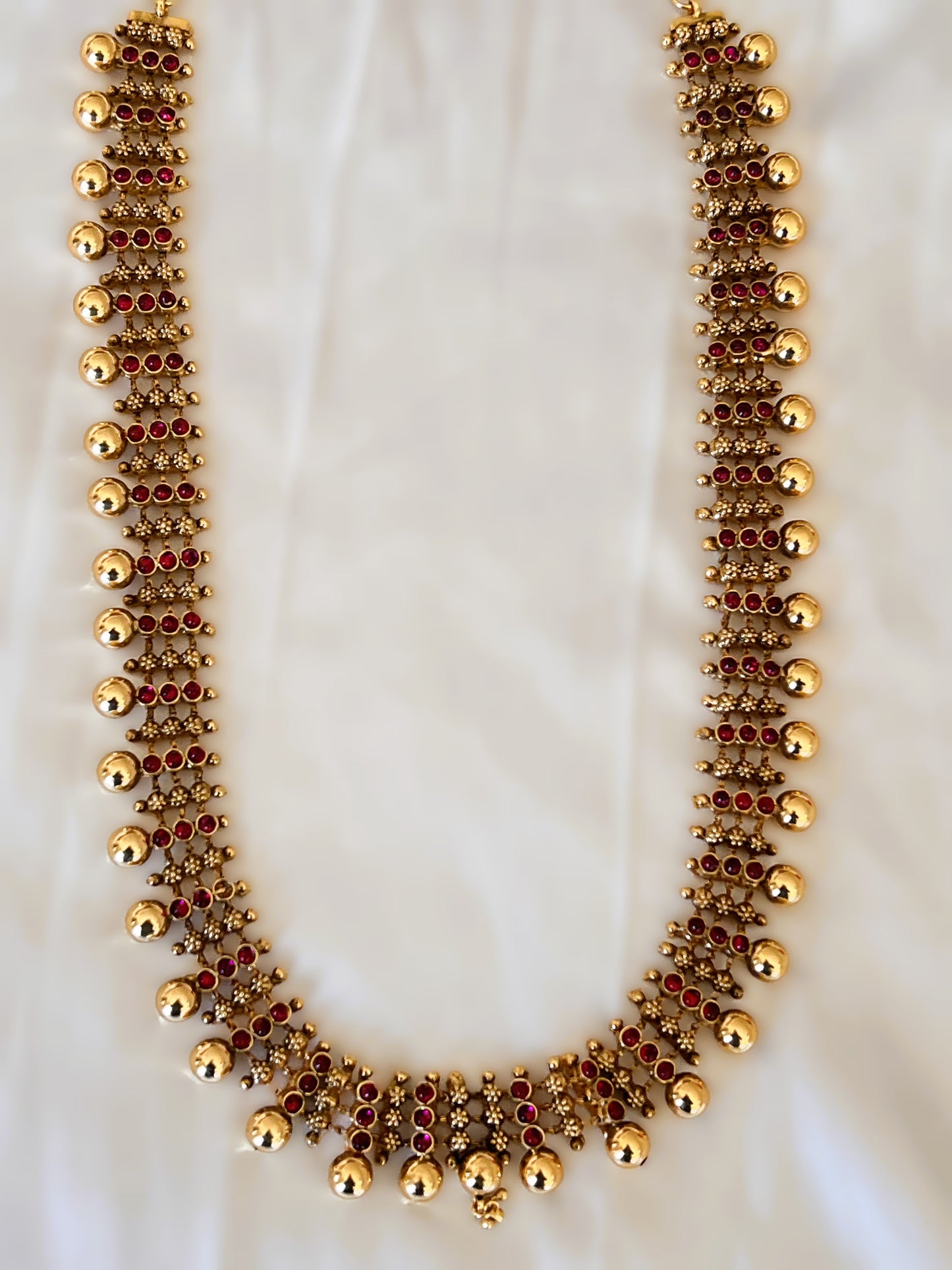 Gold Look Alike Kemp Stone Bridal Haram Set