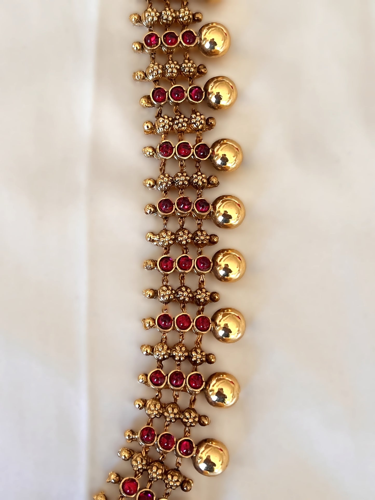 Gold Look Alike Kemp Stone Bridal Haram Set