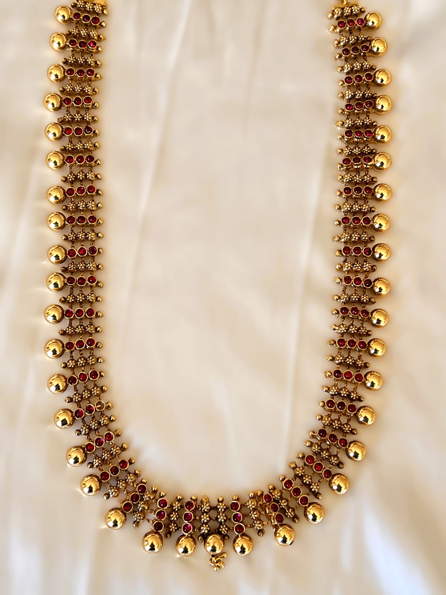 Gold Look Alike Kemp Stone Bridal Haram Set