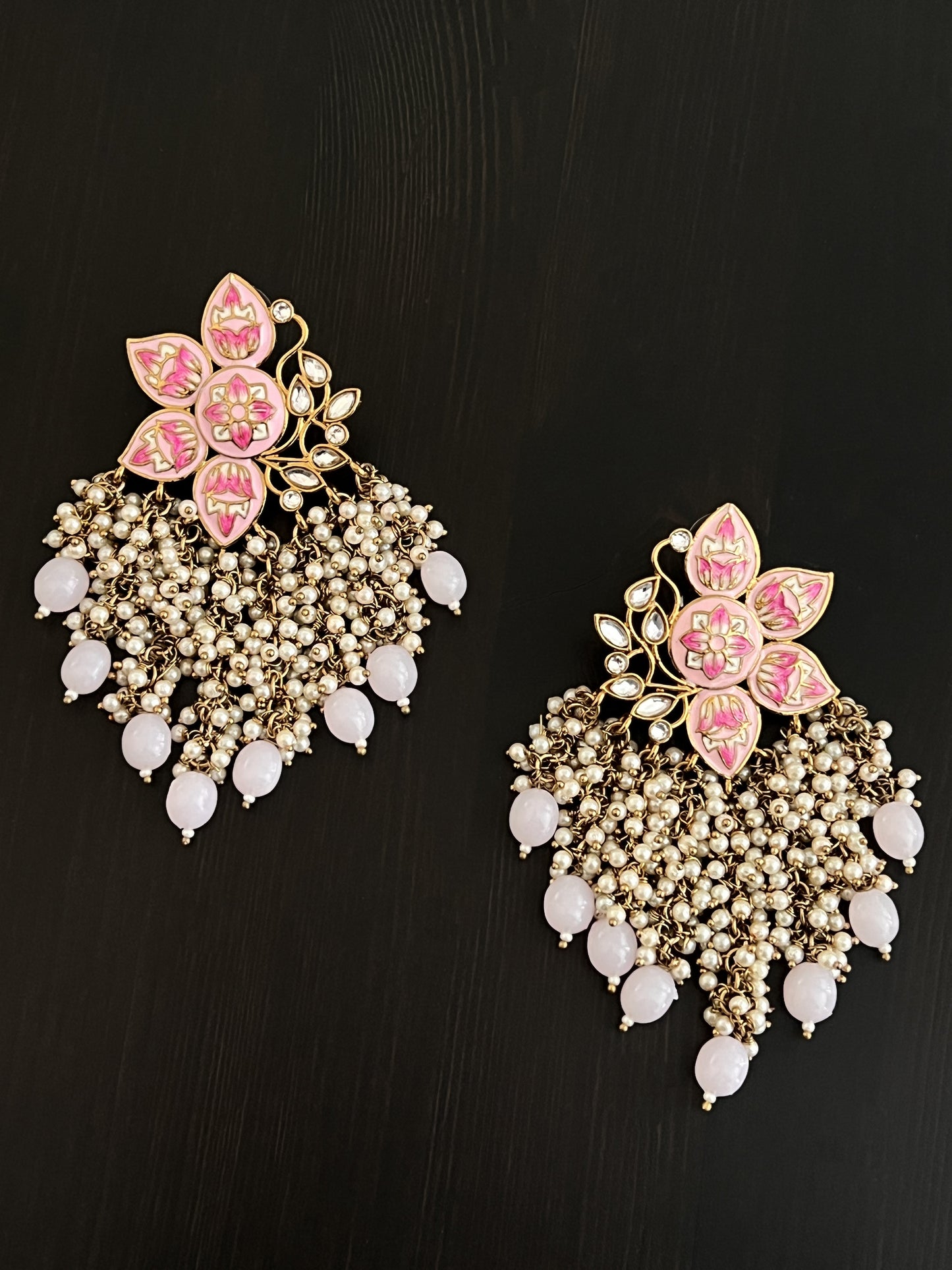 Pink Pearl Drop Earring