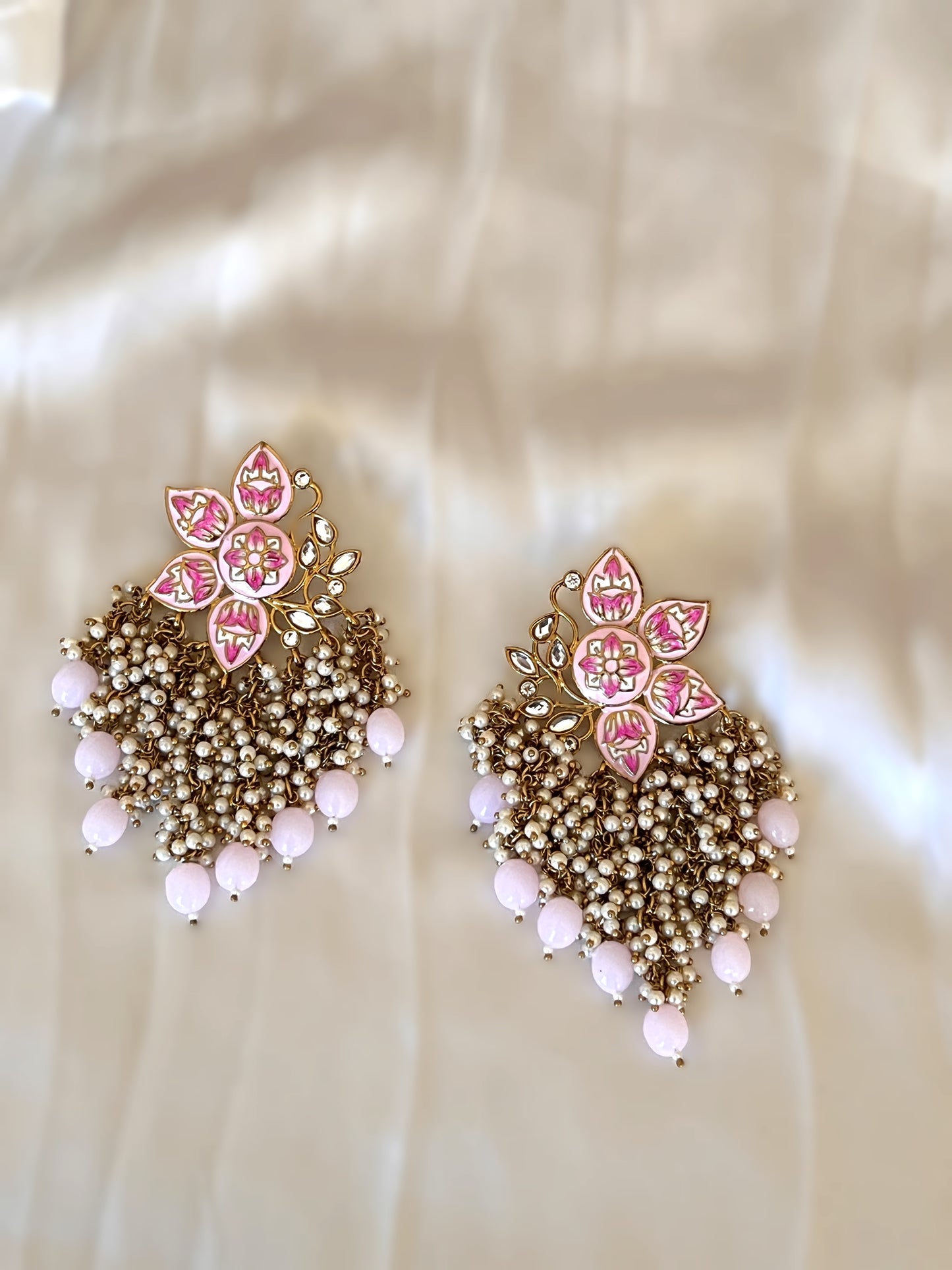 Pink Pearl Drop Earring