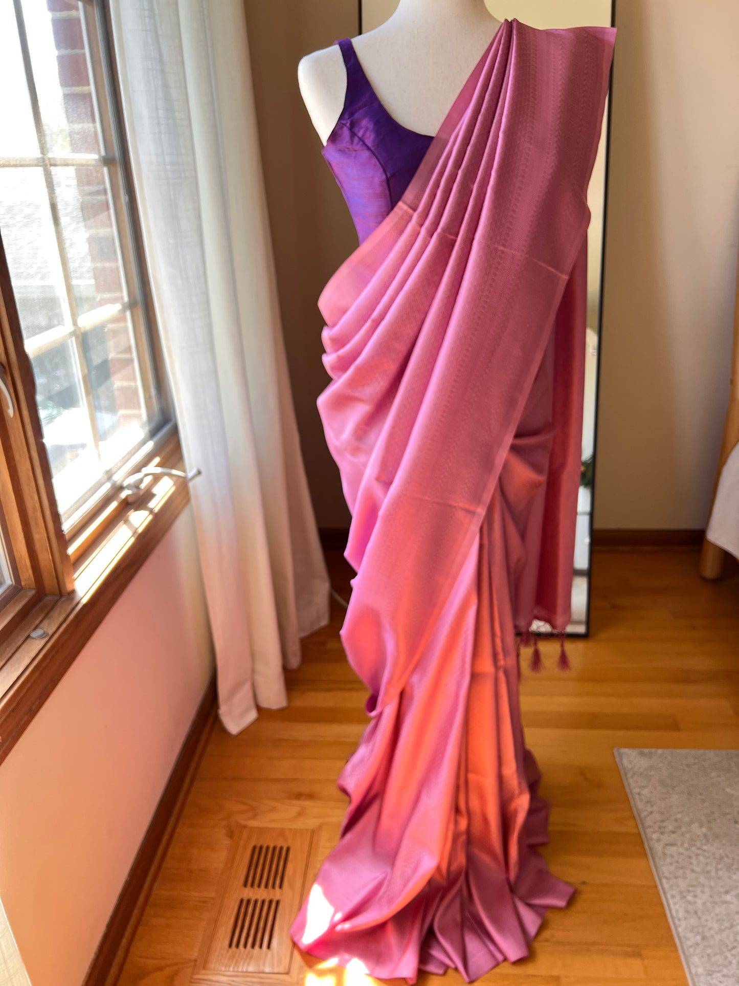 Pink Faux Banarsi Fancy Saree