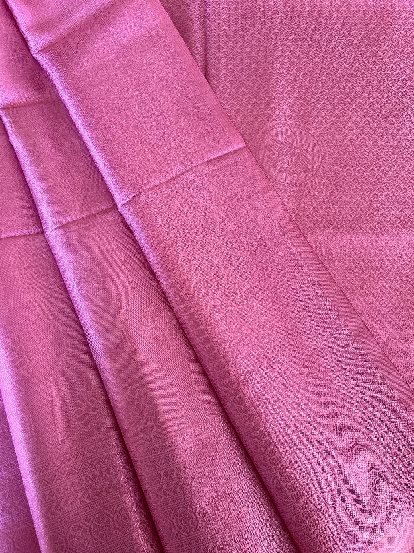 Pink Faux Banarsi Fancy Saree