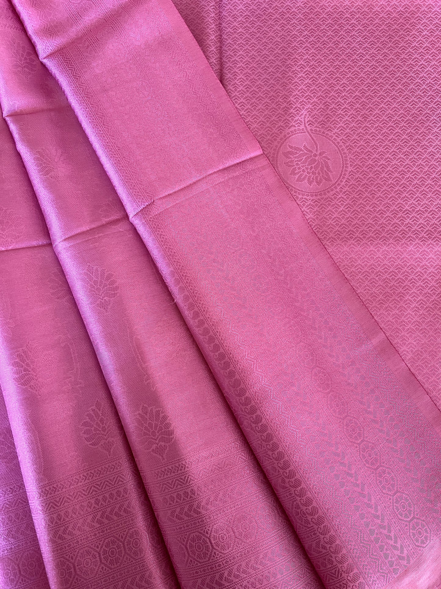Pink Faux Banarsi Fancy Saree