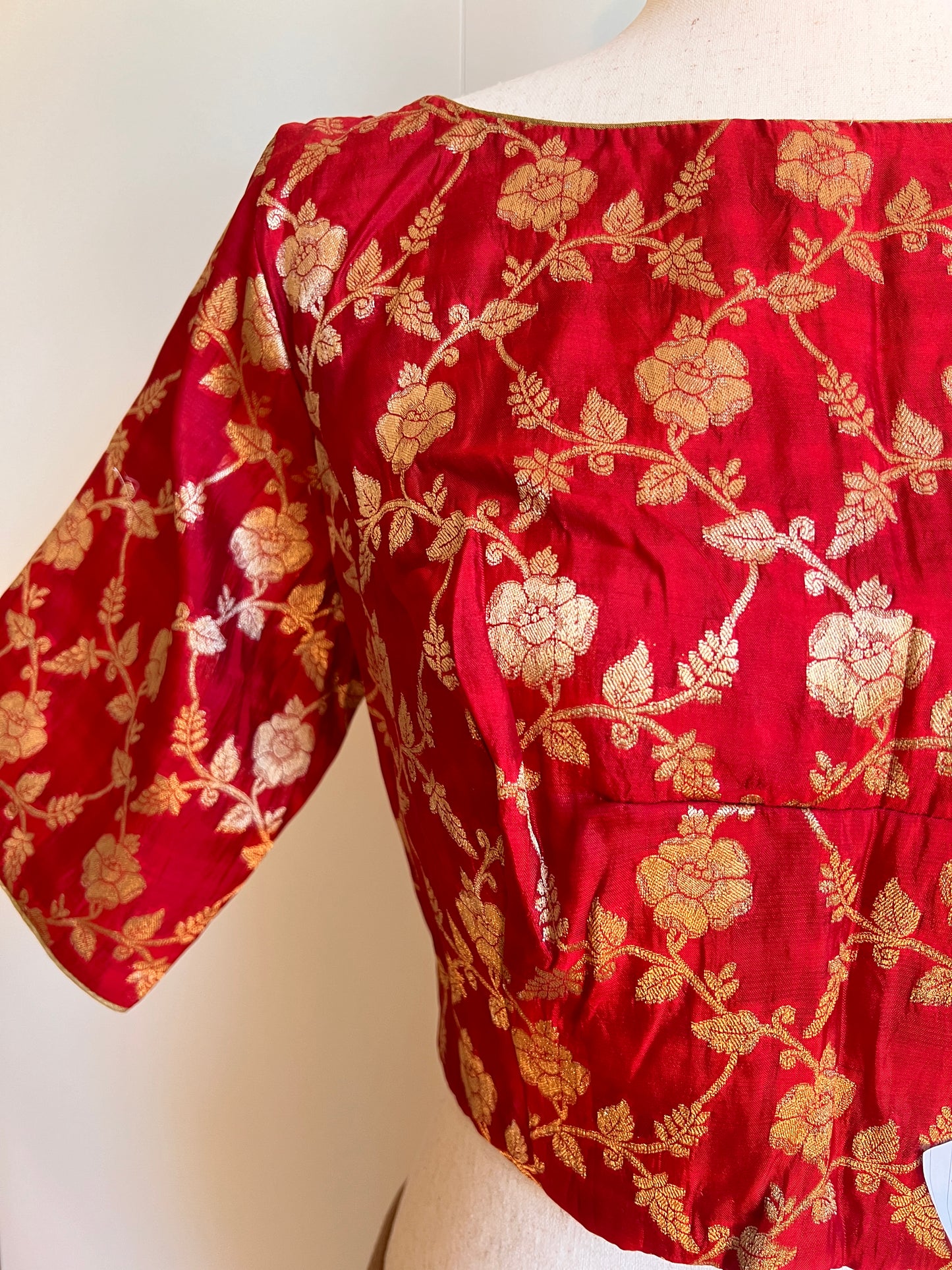 Red Banarsi Brocade Blouse