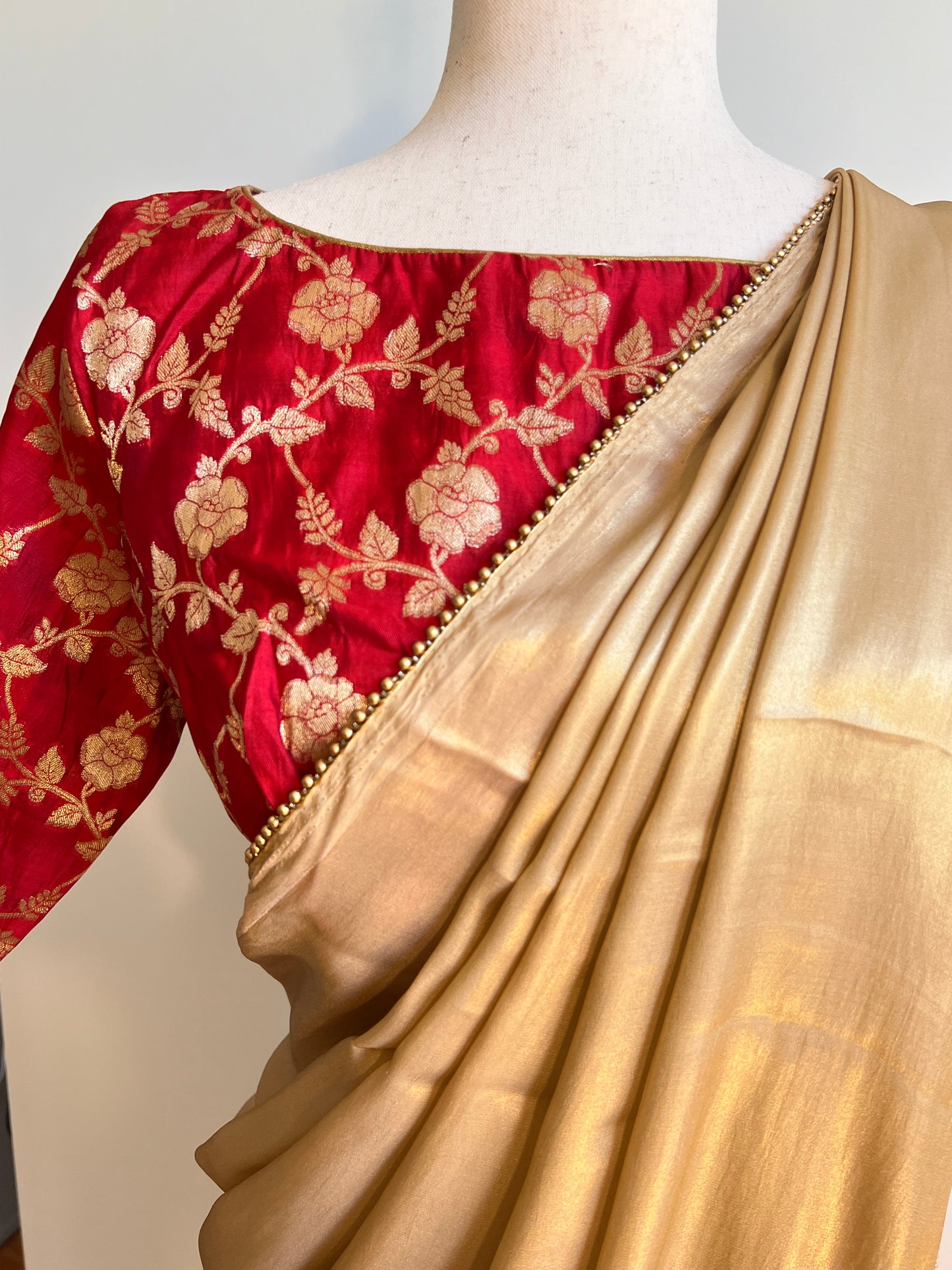 Red Banarsi Brocade Blouse