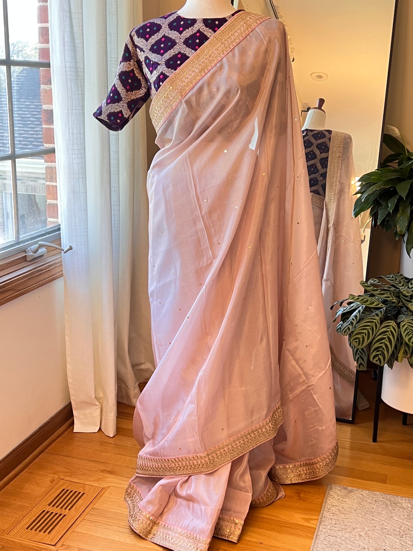 Pink Soft Silk Saree with Banarasi Blouse