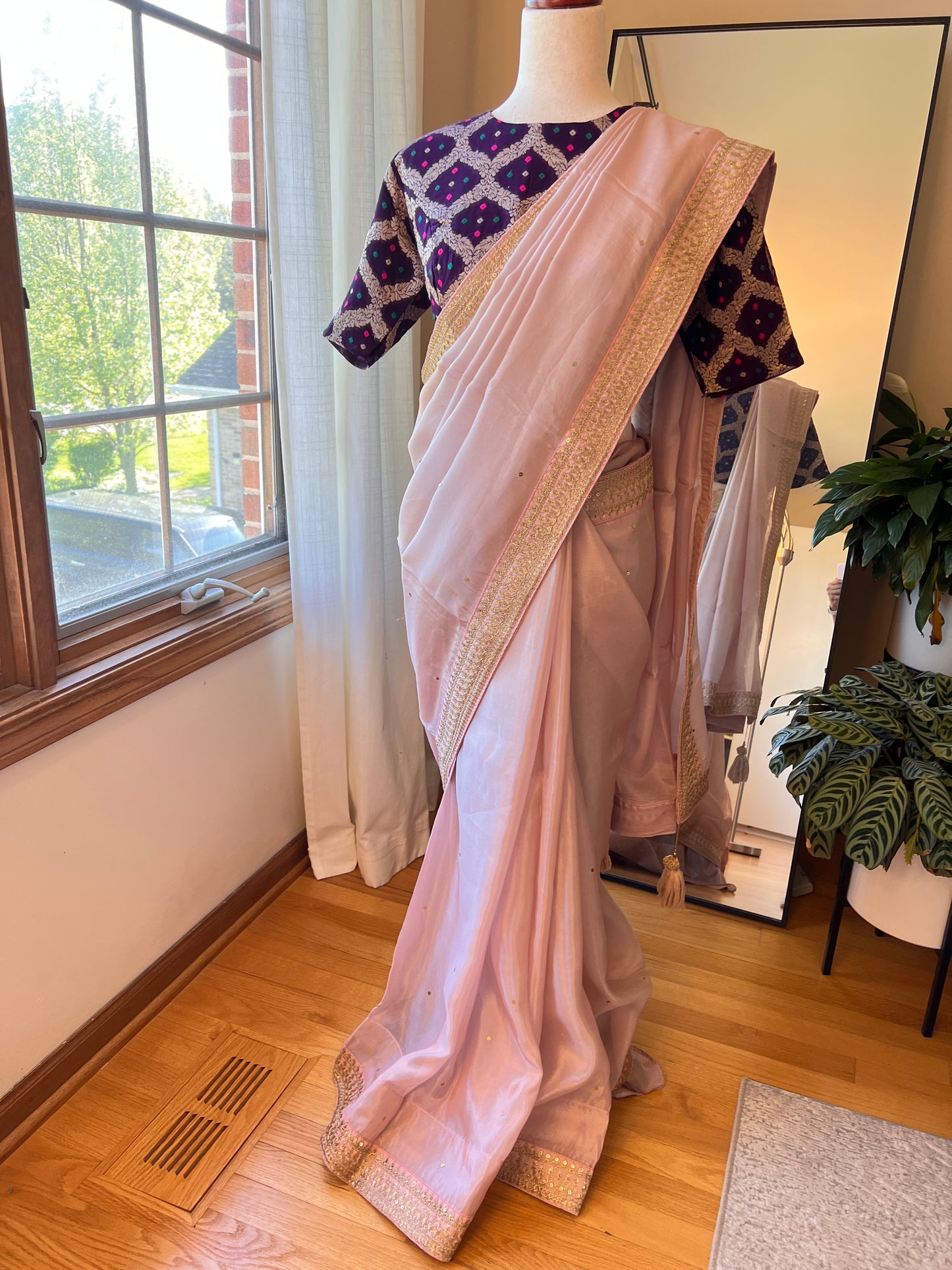 Pink Soft Silk Saree with Banarasi Blouse
