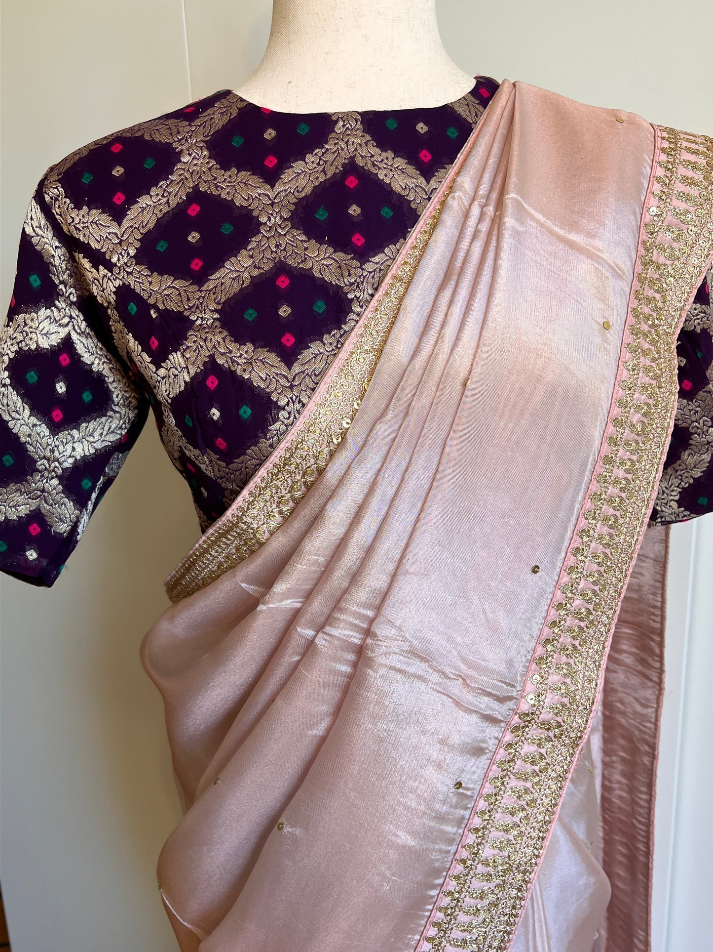 Pink Soft Silk Saree with Banarasi Blouse