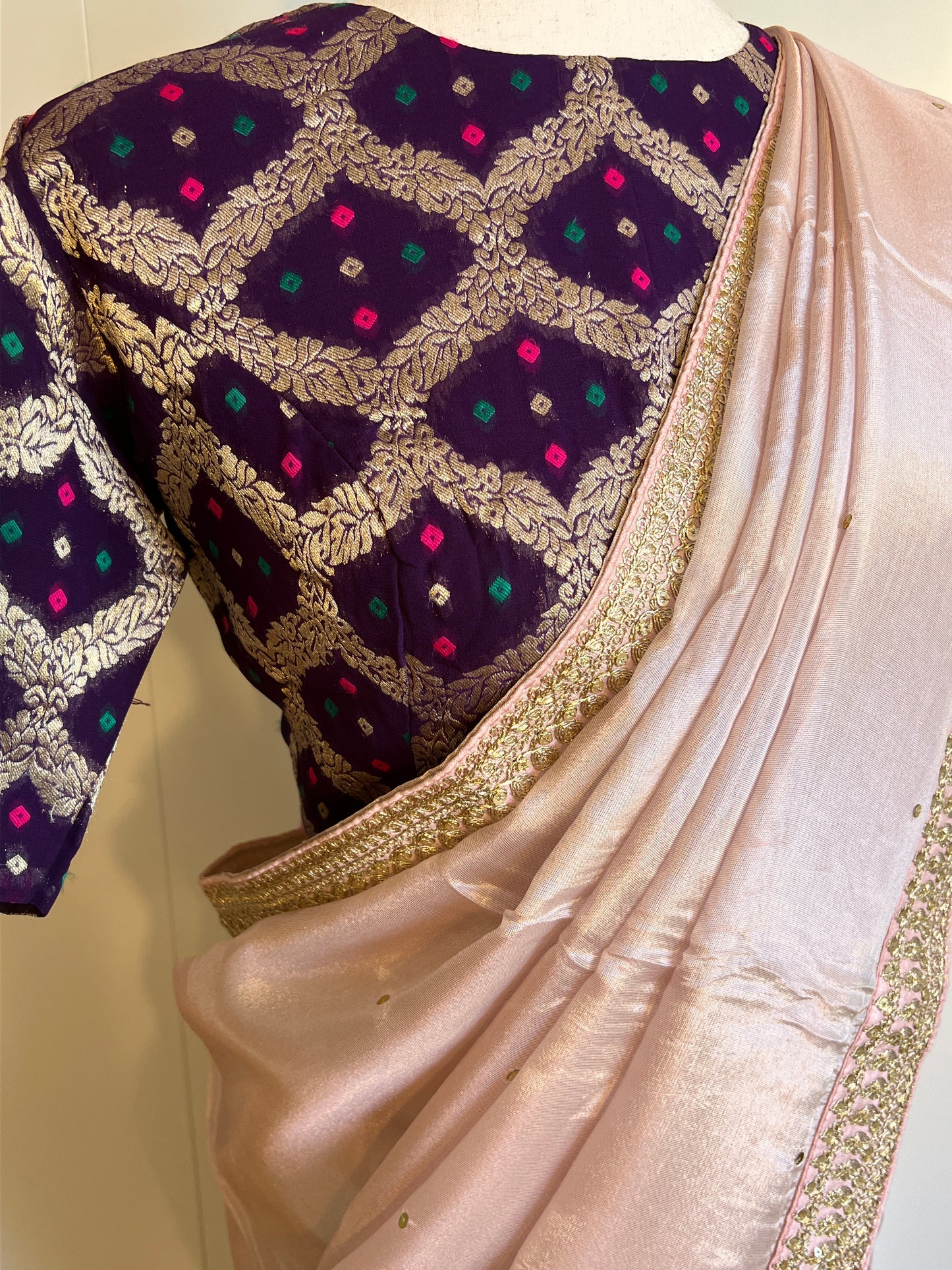 Pink Soft Silk Saree with Banarasi Blouse