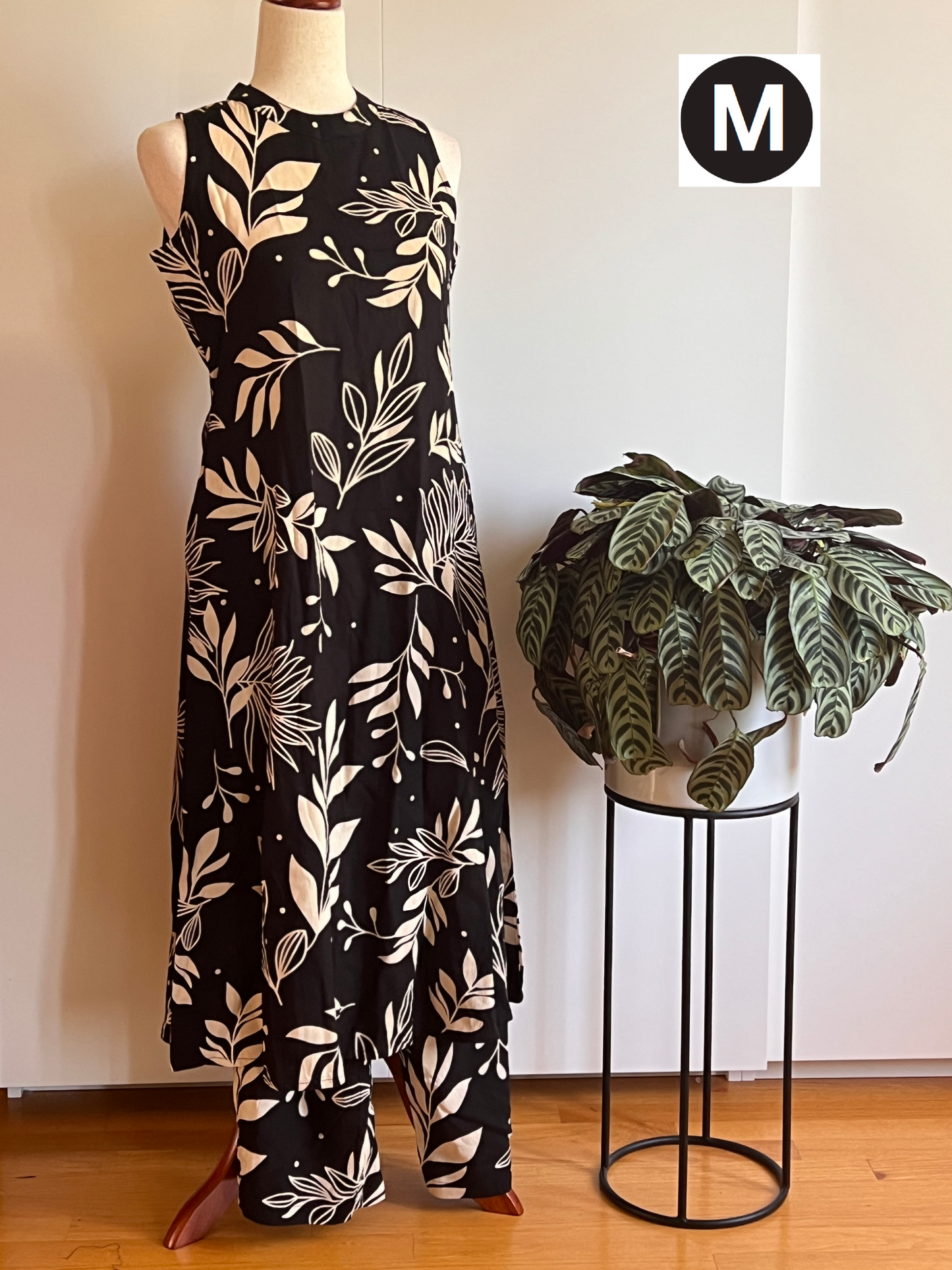 Black Printed Two-piece Co-ord Kurta set | Size M