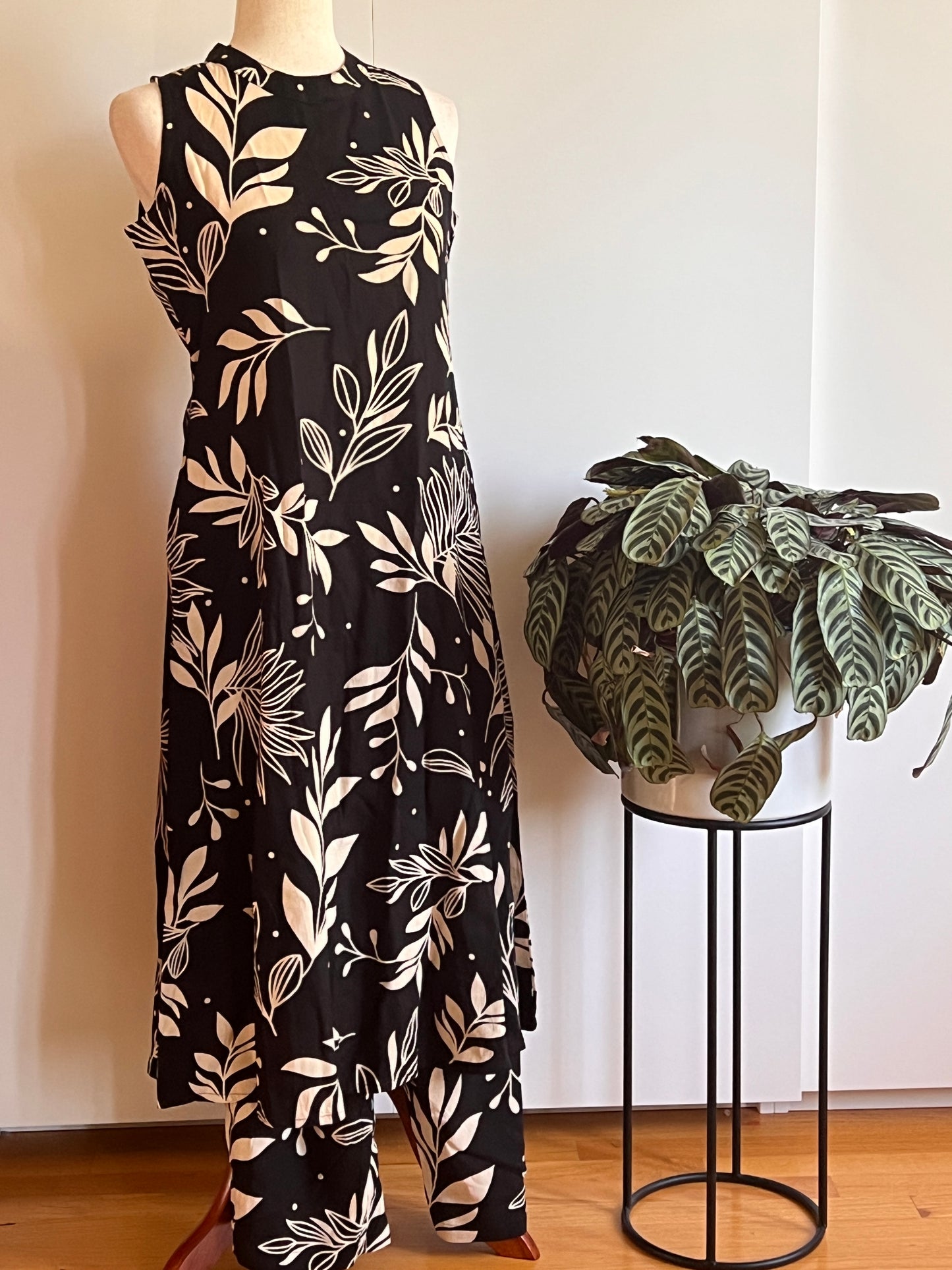 Black Printed Two-piece Co-ord Kurta set | Size M