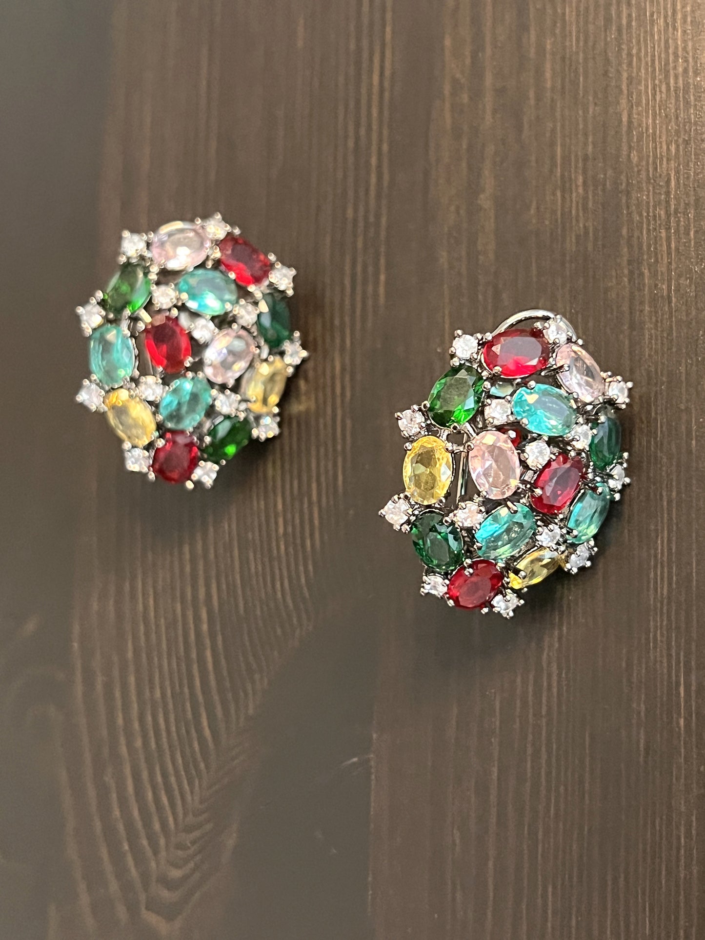 Multicolor Stone Stud Earring