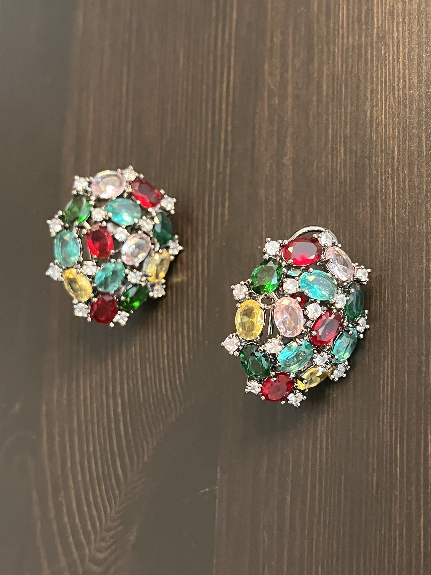 Multicolor Stone Stud Earring