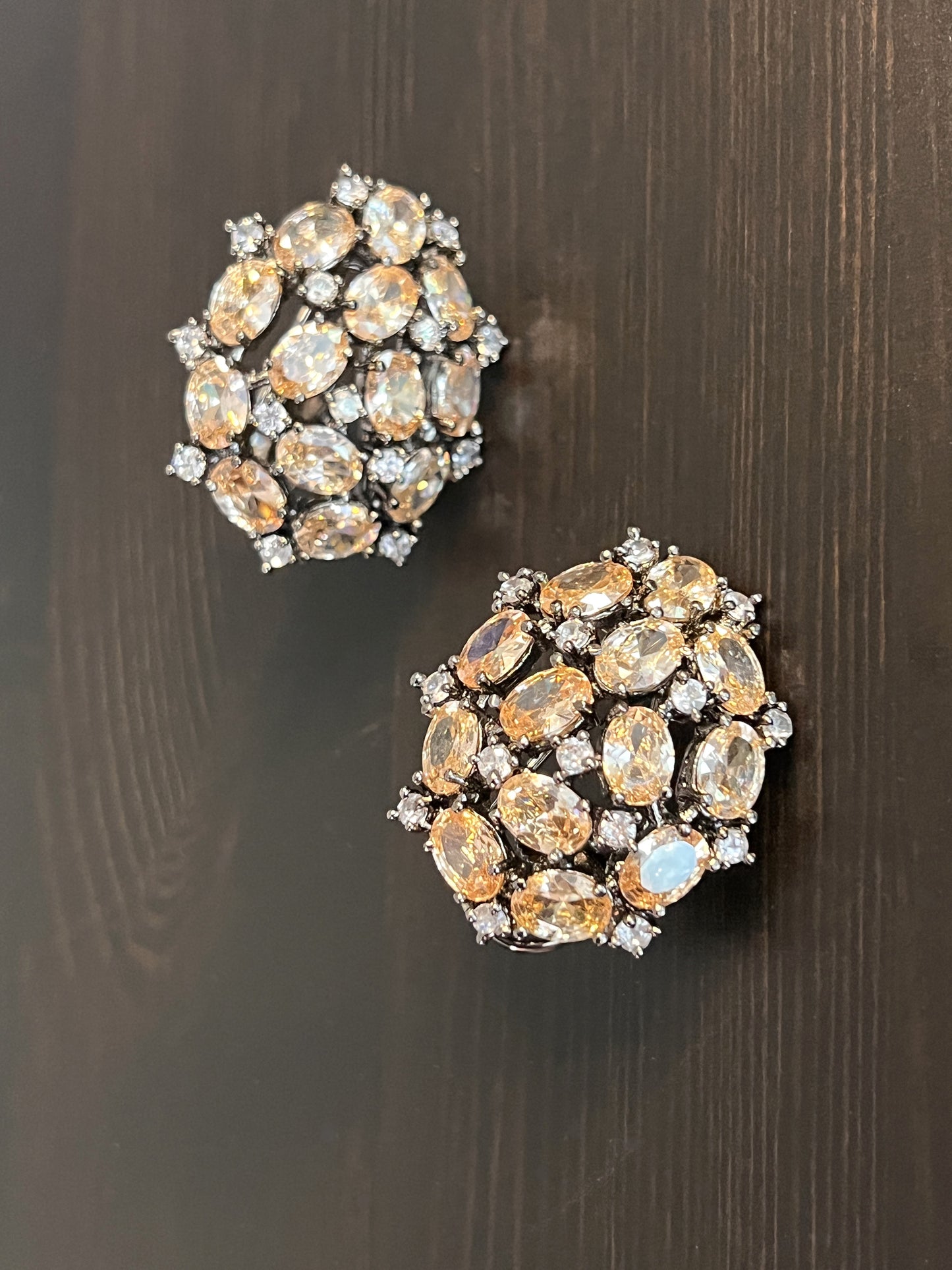 Gold Stone Stud Earring