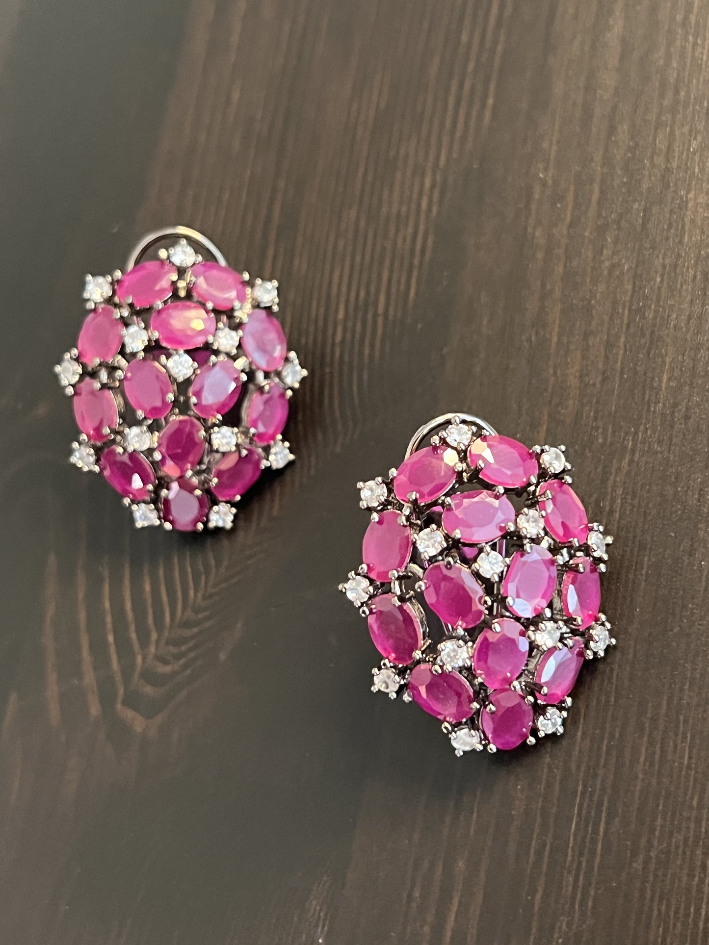 Pink Stone Stud Earring