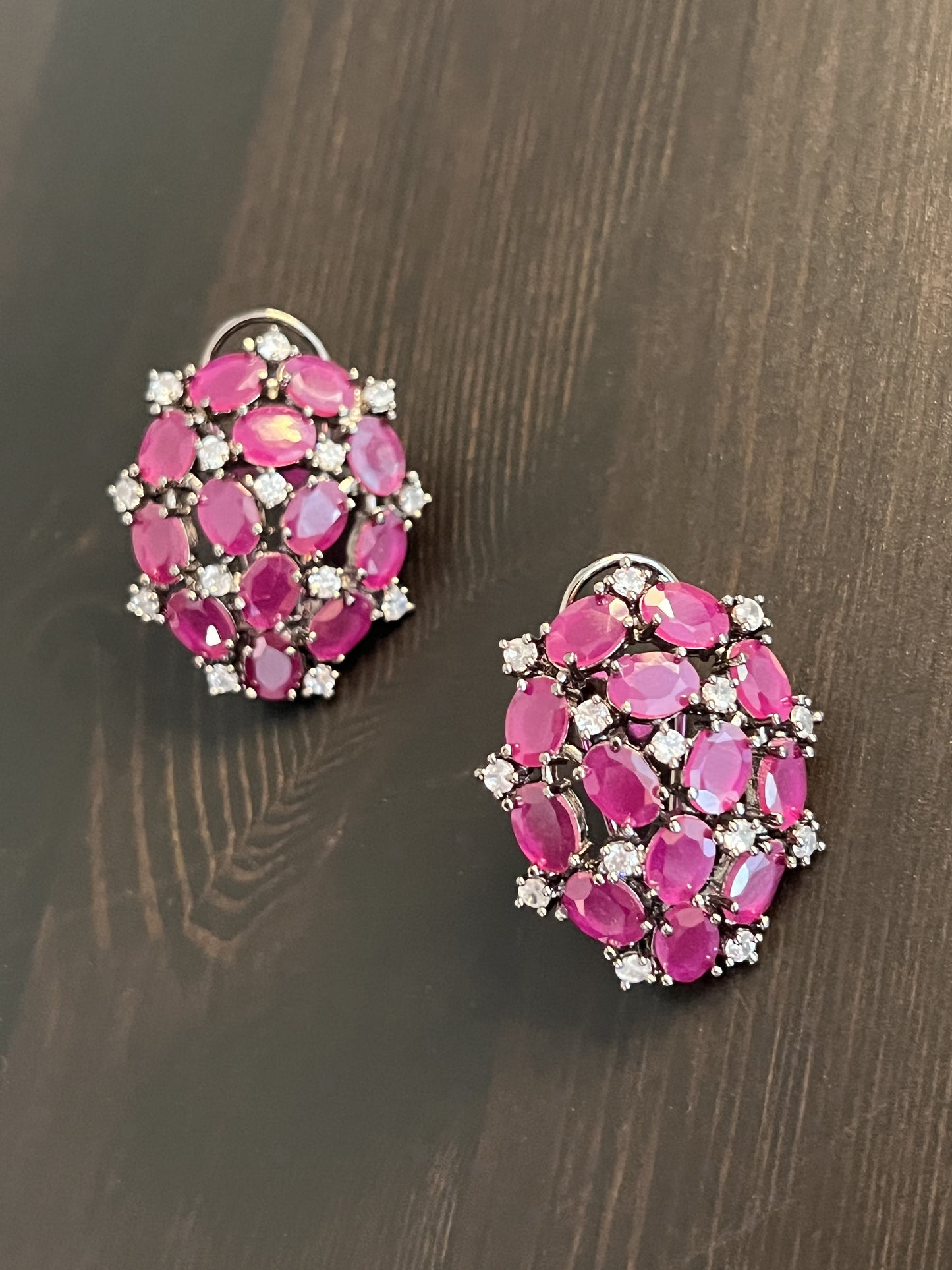 Pink Stone Stud Earring