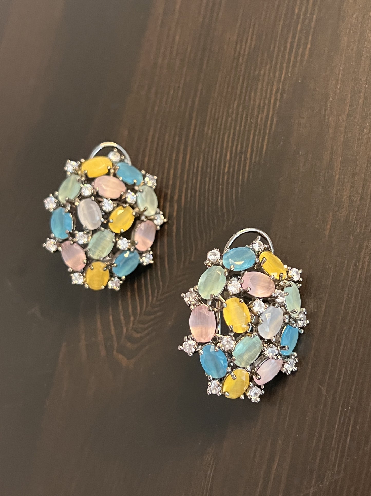 Multicolor Stone Stud Earring