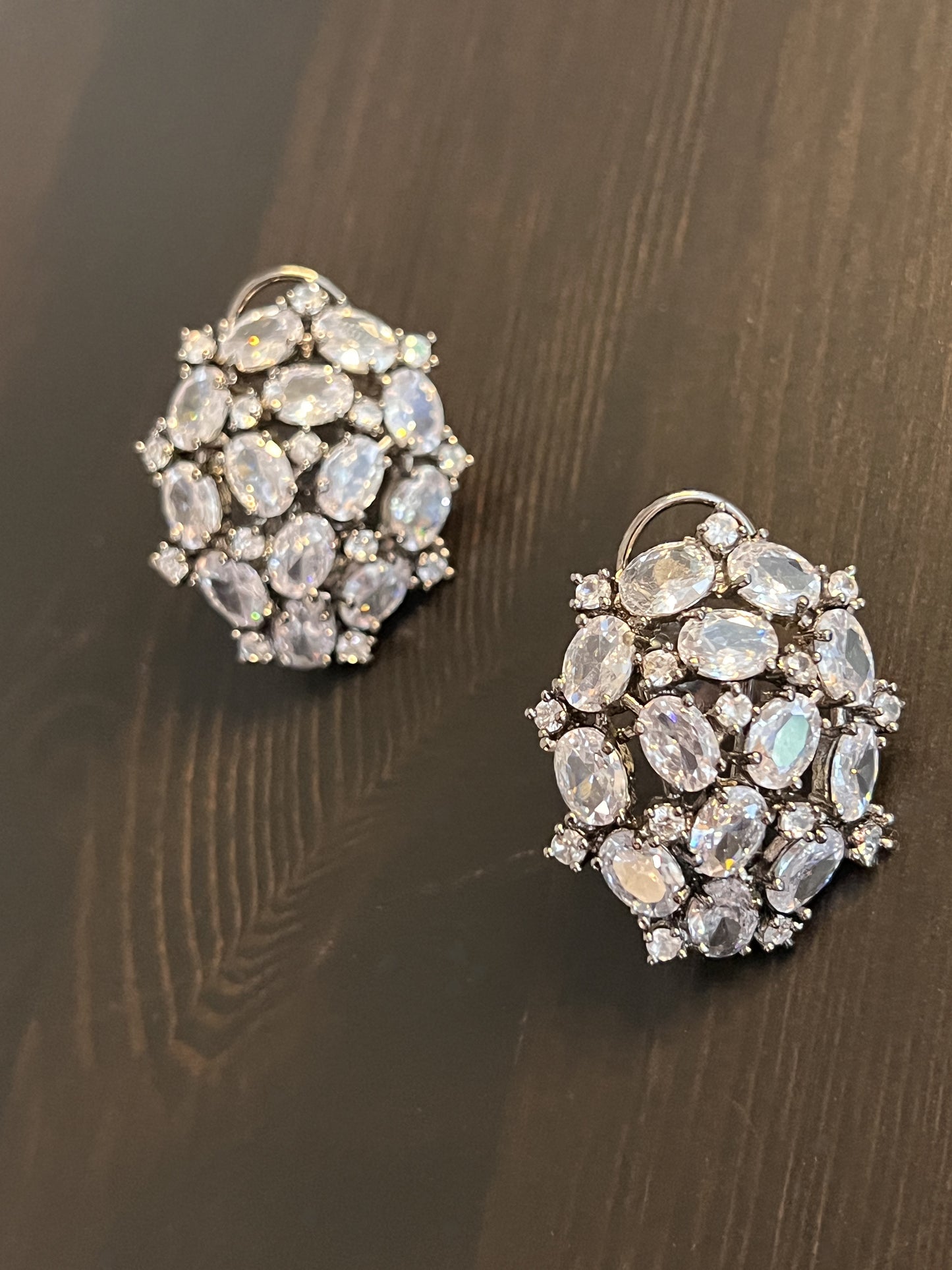 White Stone Stud Earring