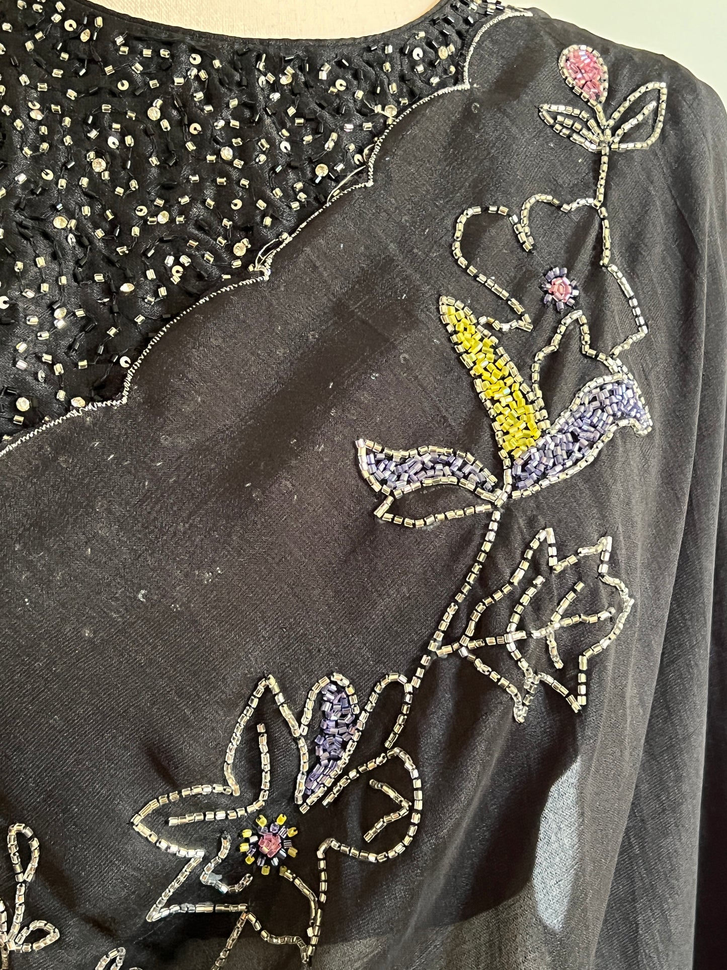 Black Fancy Silk Saree with Stitched Sleeveless Blouse (Size - M) (Size-38)