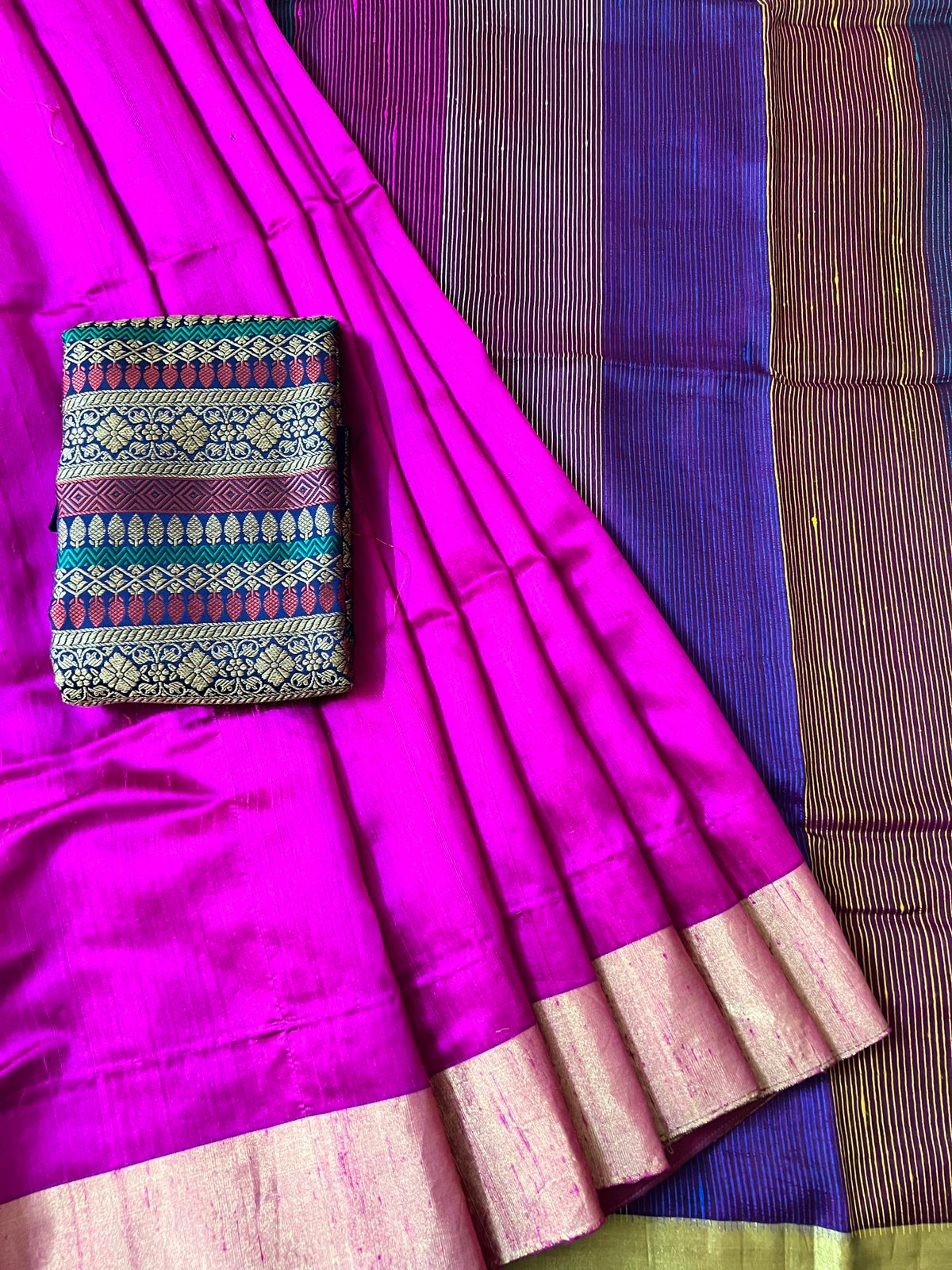 Pink Raw Silk Saree Only