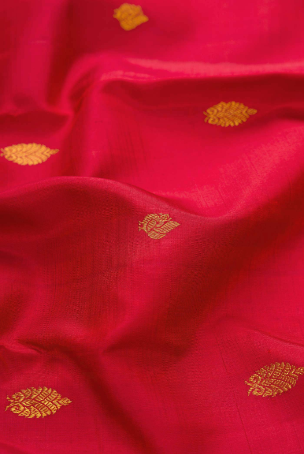 Pure Silk Pure Zari Brick Orange Dual Tone Kanchipuram Saree
