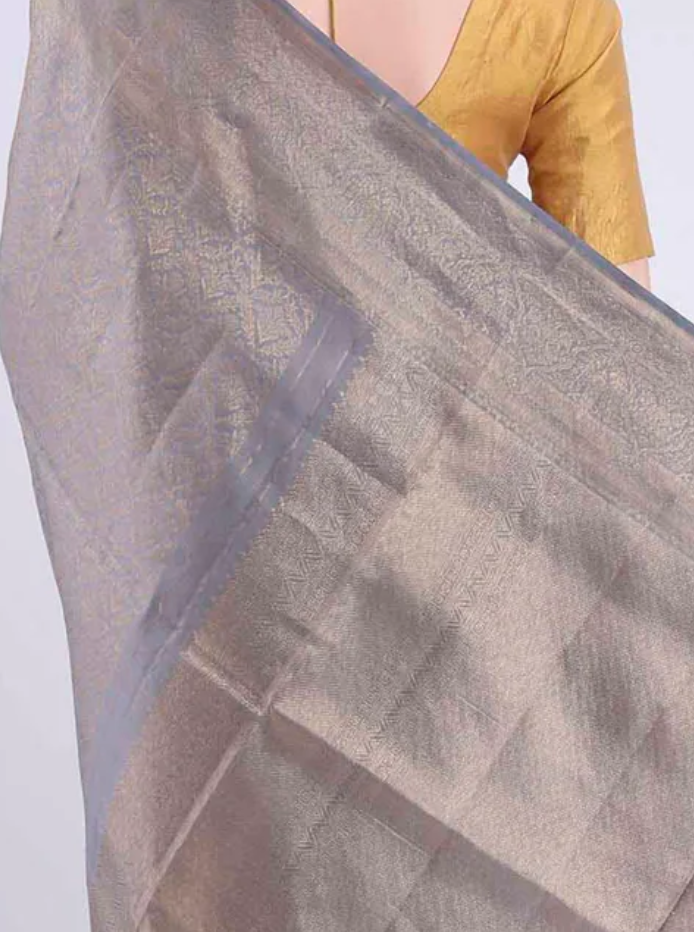 Grey Soft Silk Saree