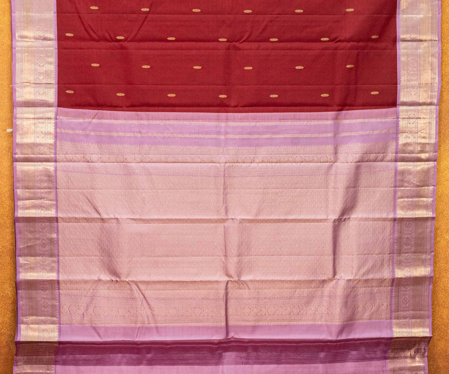 Maroon Pure Silk Saree with Contrast Border