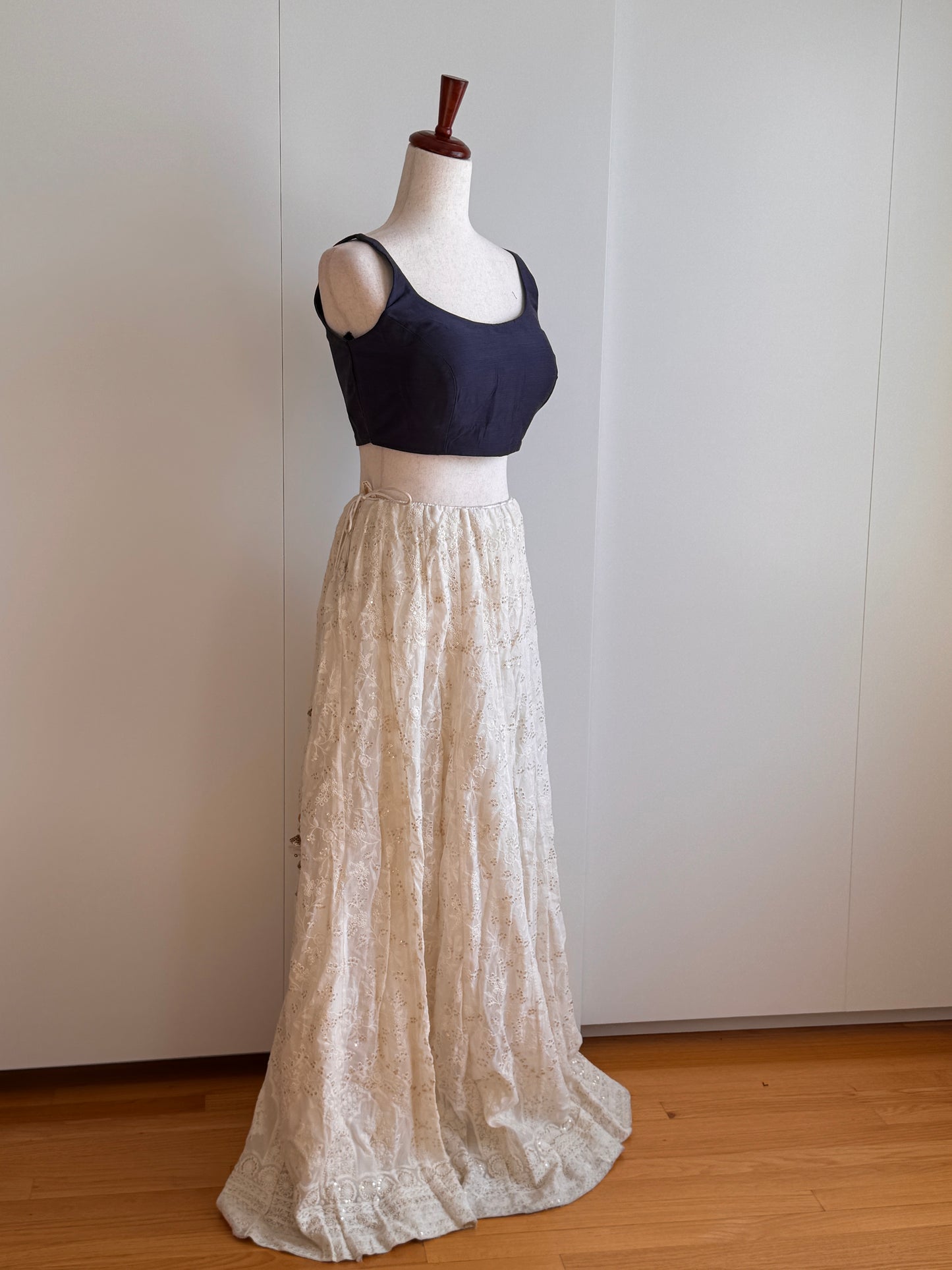 Grey Sleeveless art silk blouse