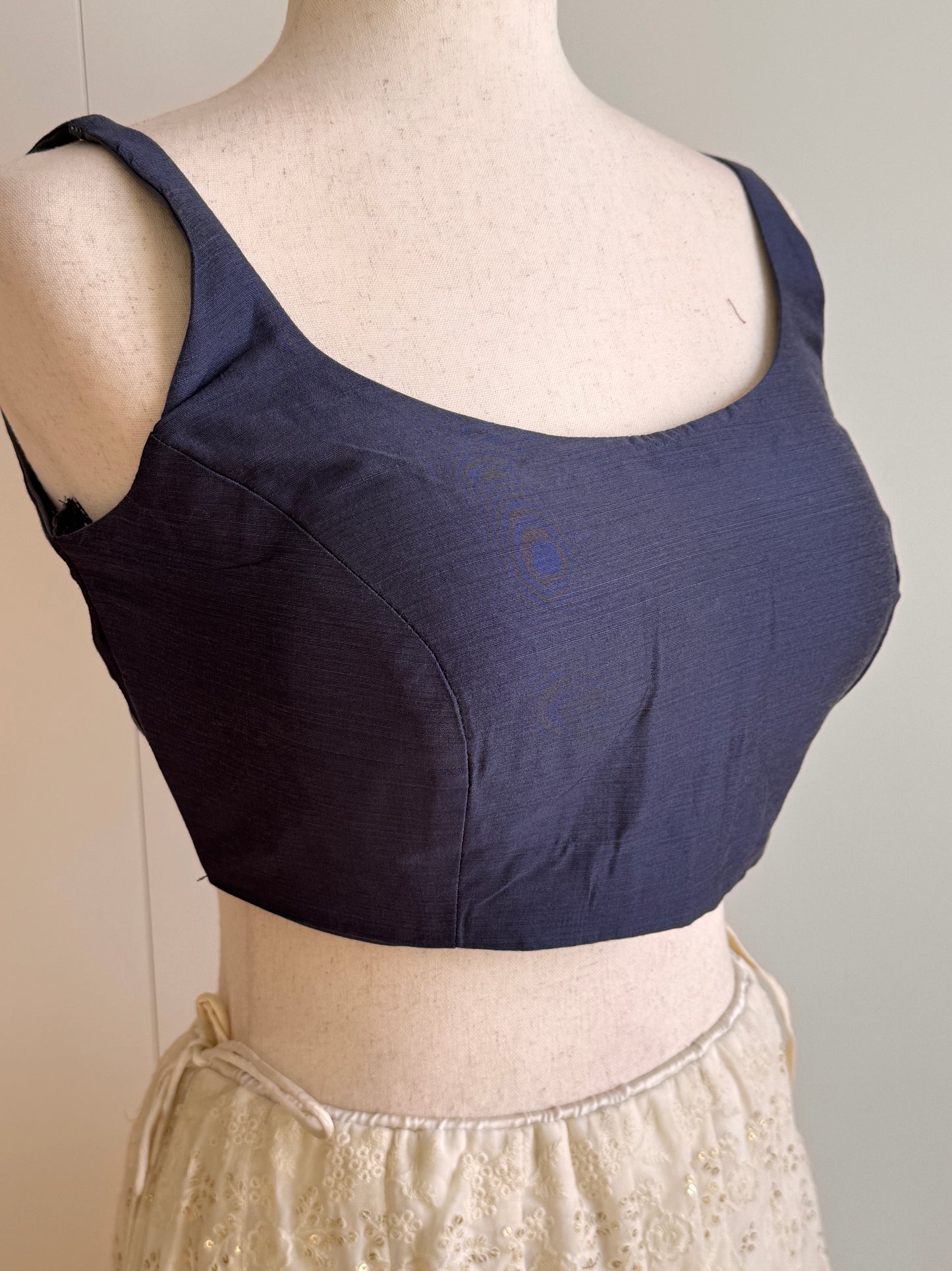 Grey Sleeveless art silk blouse